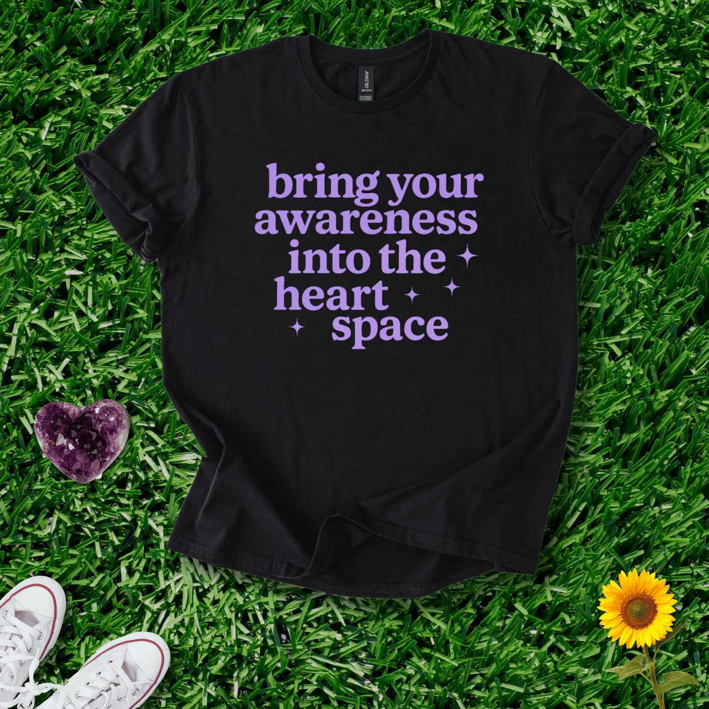 Printify T-Shirt Black / S Bring Your Awareness Into the Heart Space