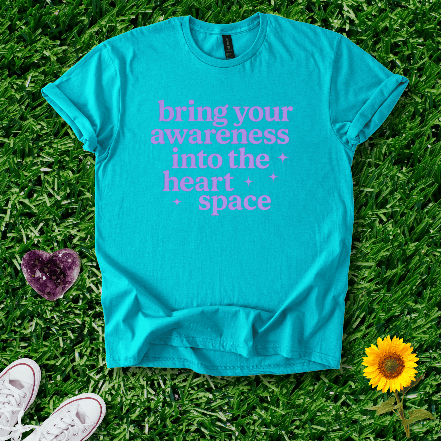 Printify T-Shirt Bring Your Awareness Into the Heart Space