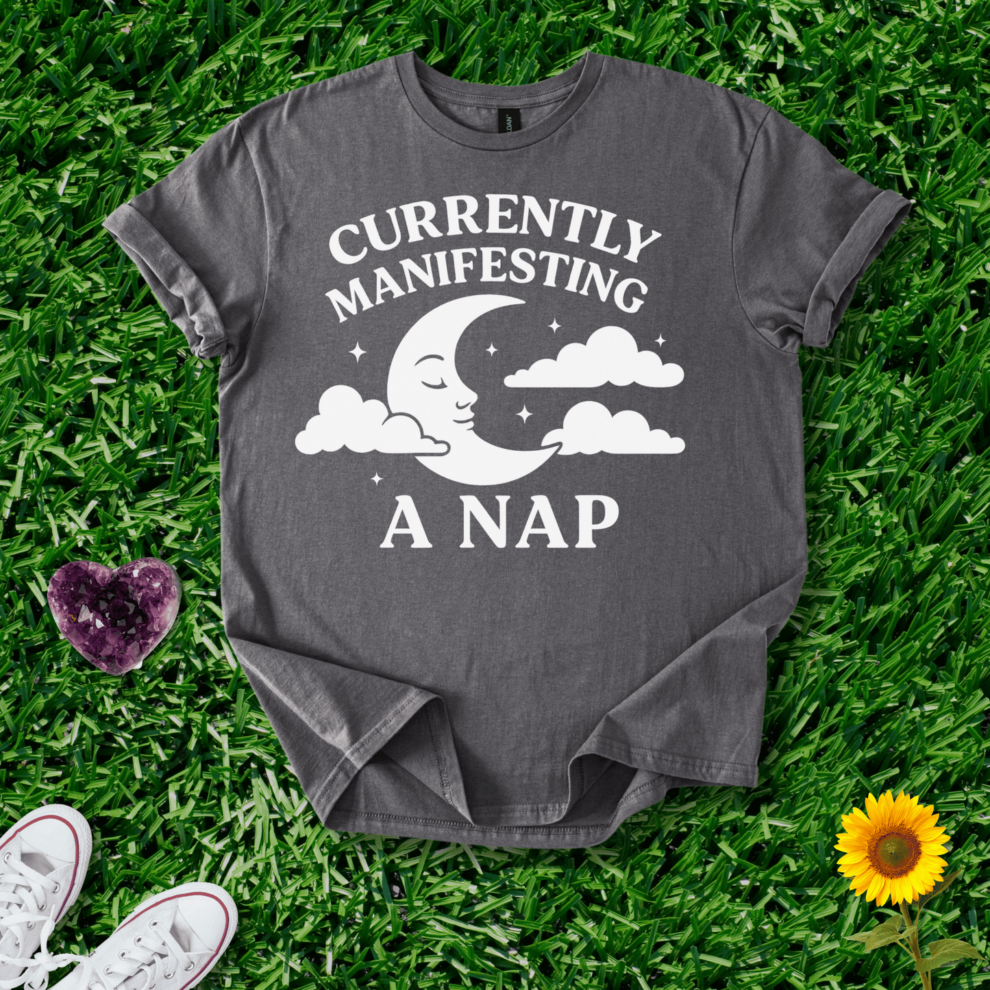 Printify T-Shirt Charcoal / S Currently Manifesting A Nap