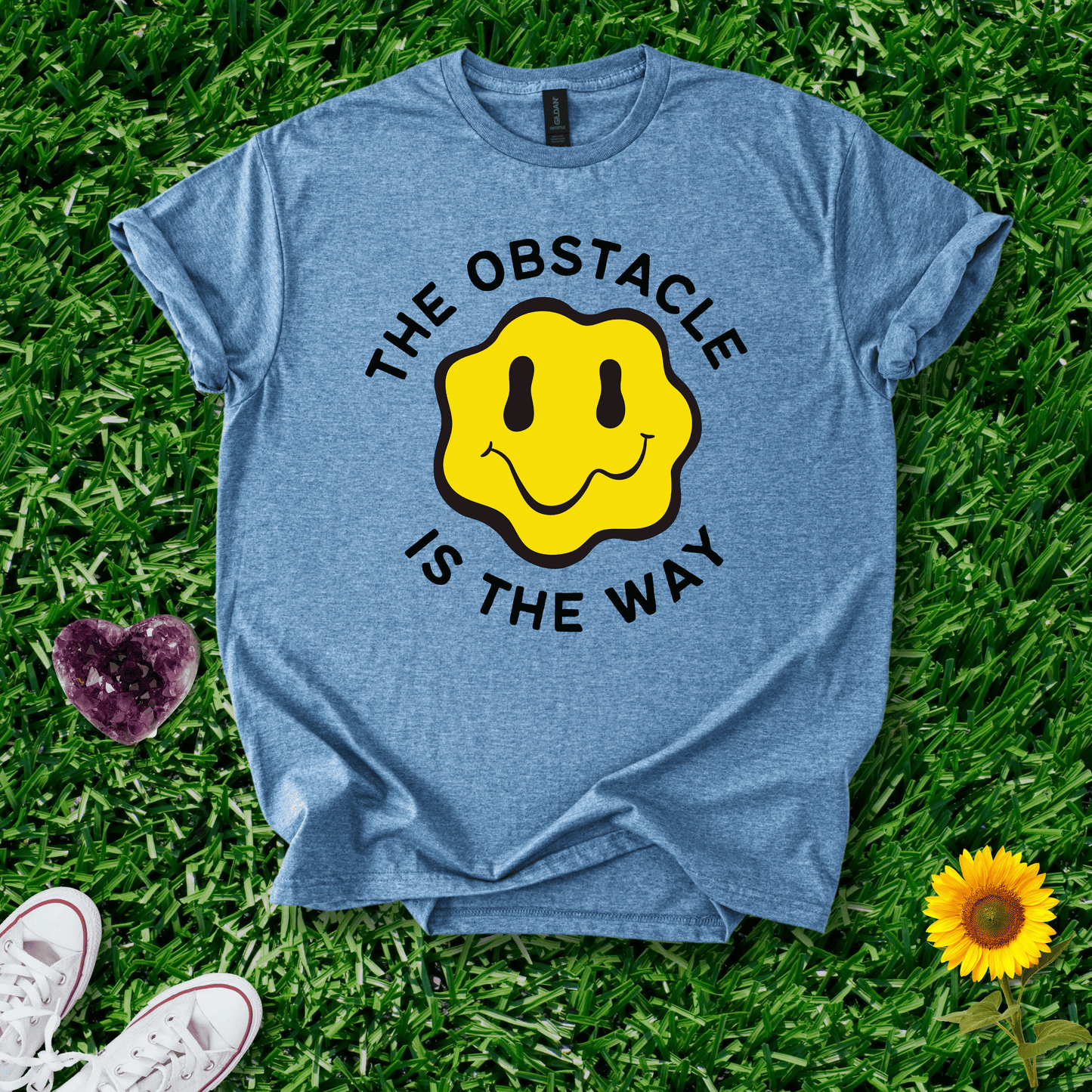 Printify T-Shirt Heather Indigo / S The Obstacle Is The Way
