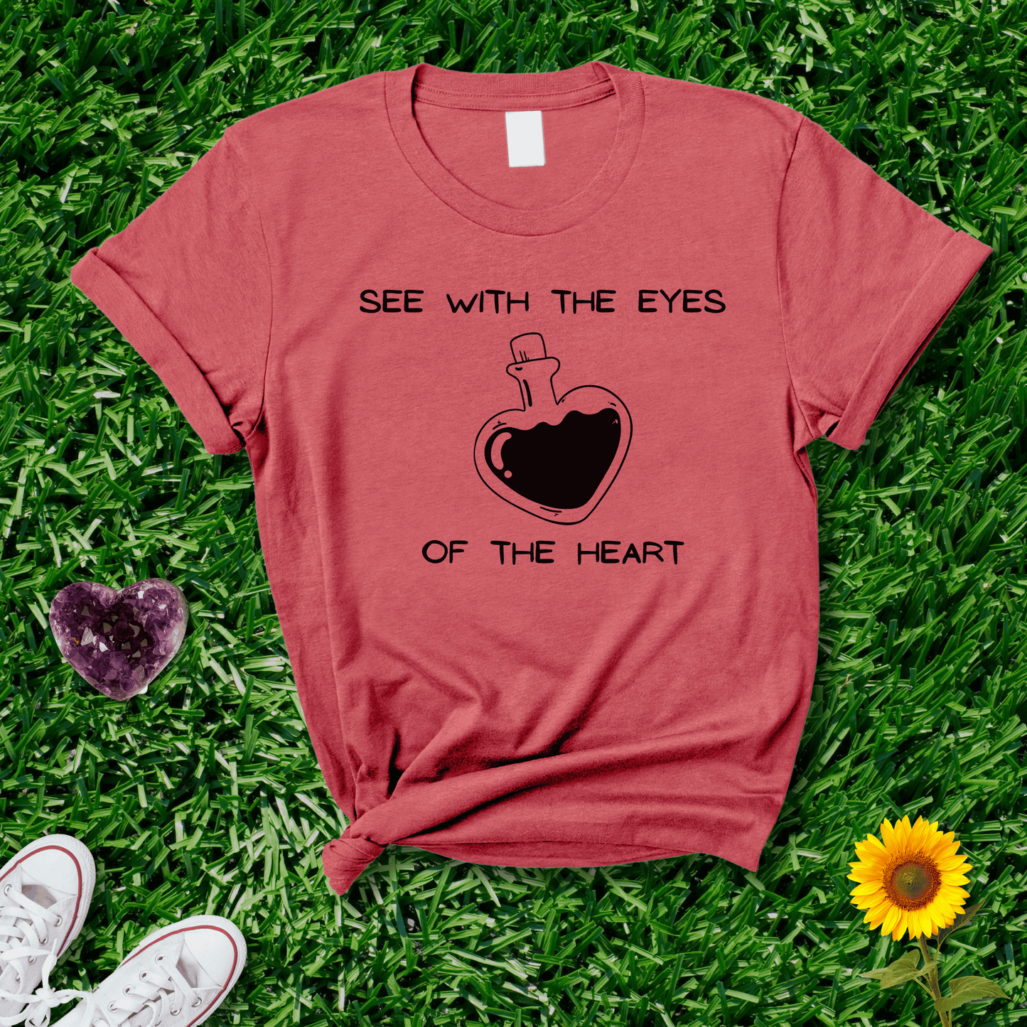 Printify T-Shirt Heather Red / S Eyes Of The Heart