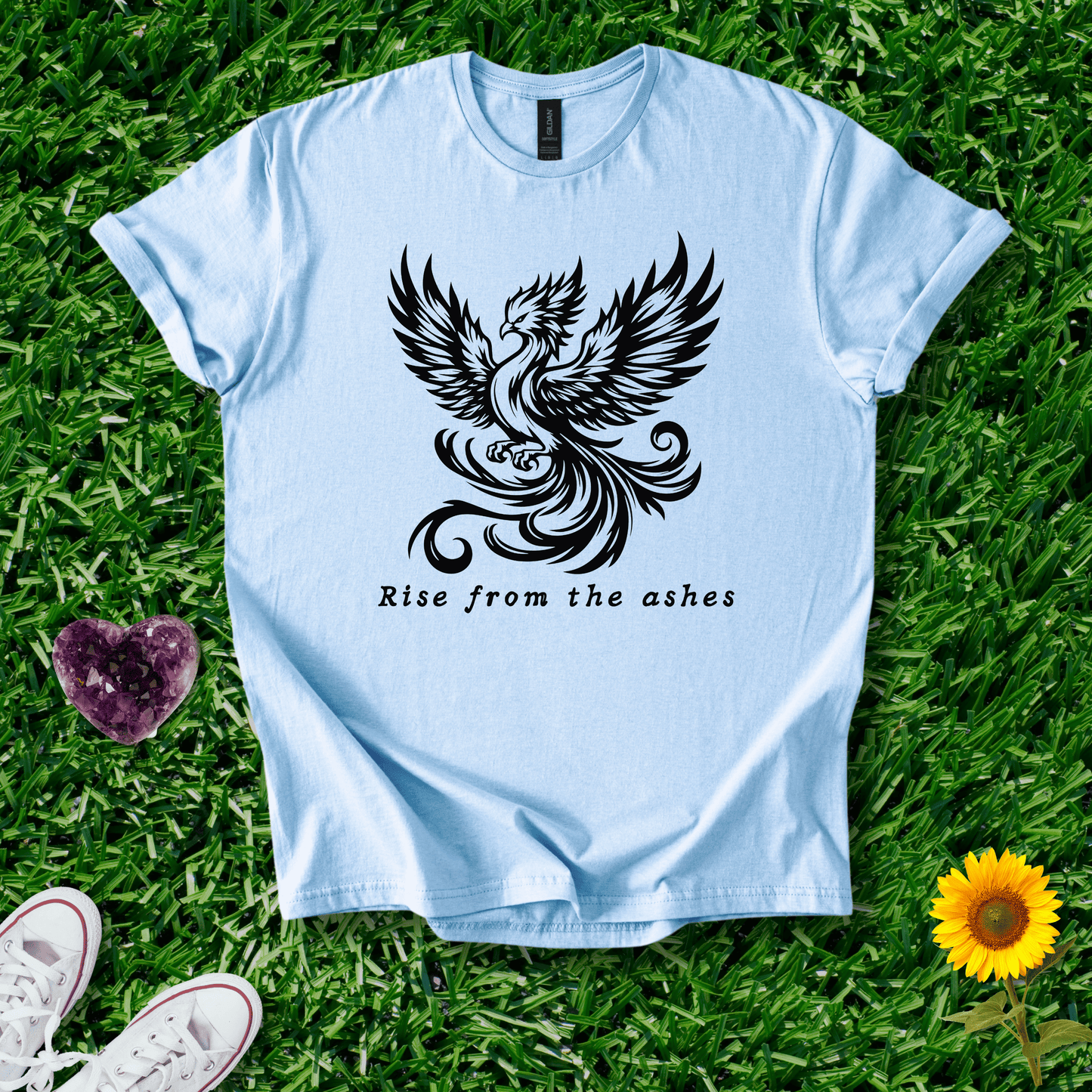 Printify T-Shirt Light Blue / S Rise From The Ashes