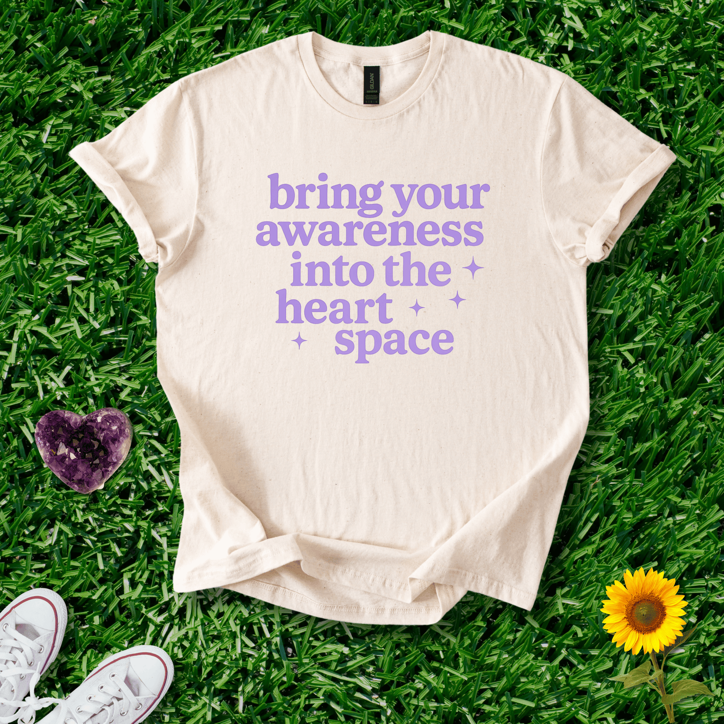 Printify T-Shirt Natural / S Bring Your Awareness Into the Heart Space