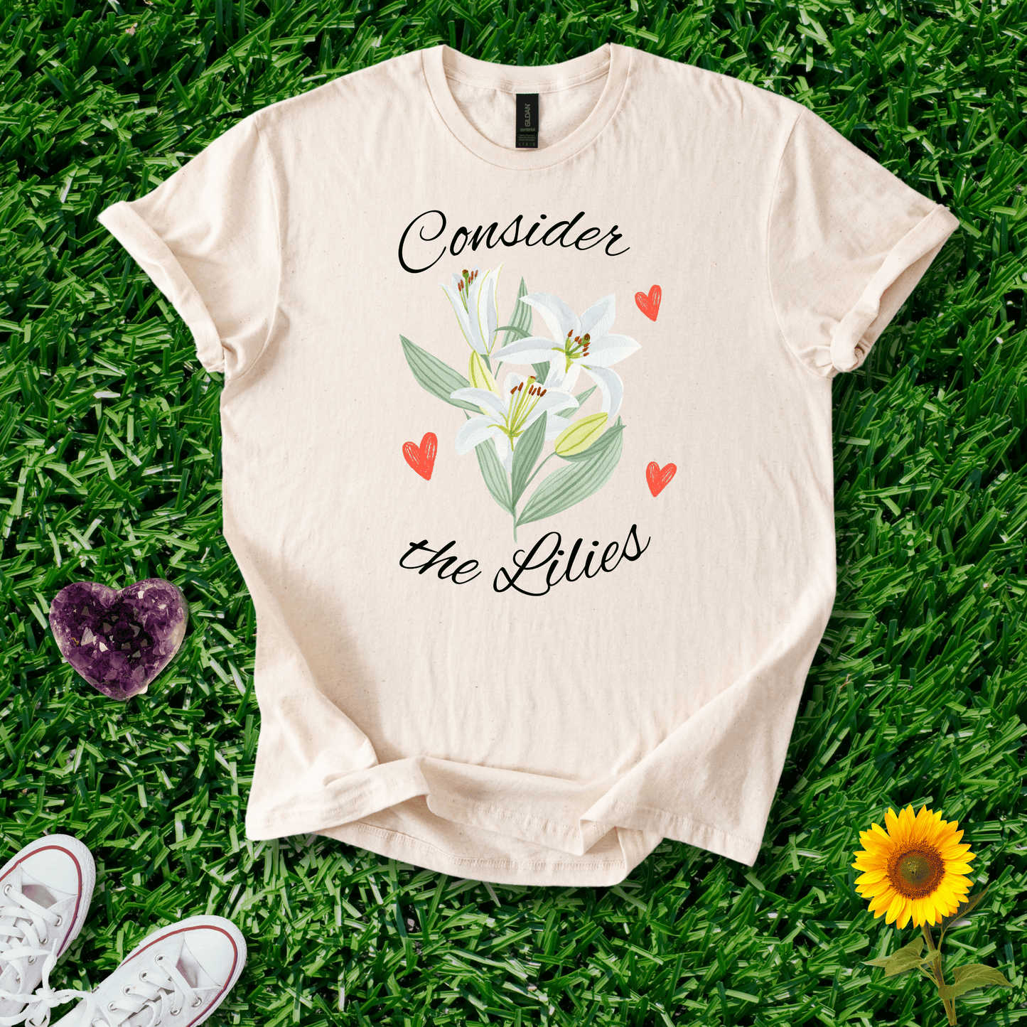 Printify T-Shirt Natural / S Consider the Lilies