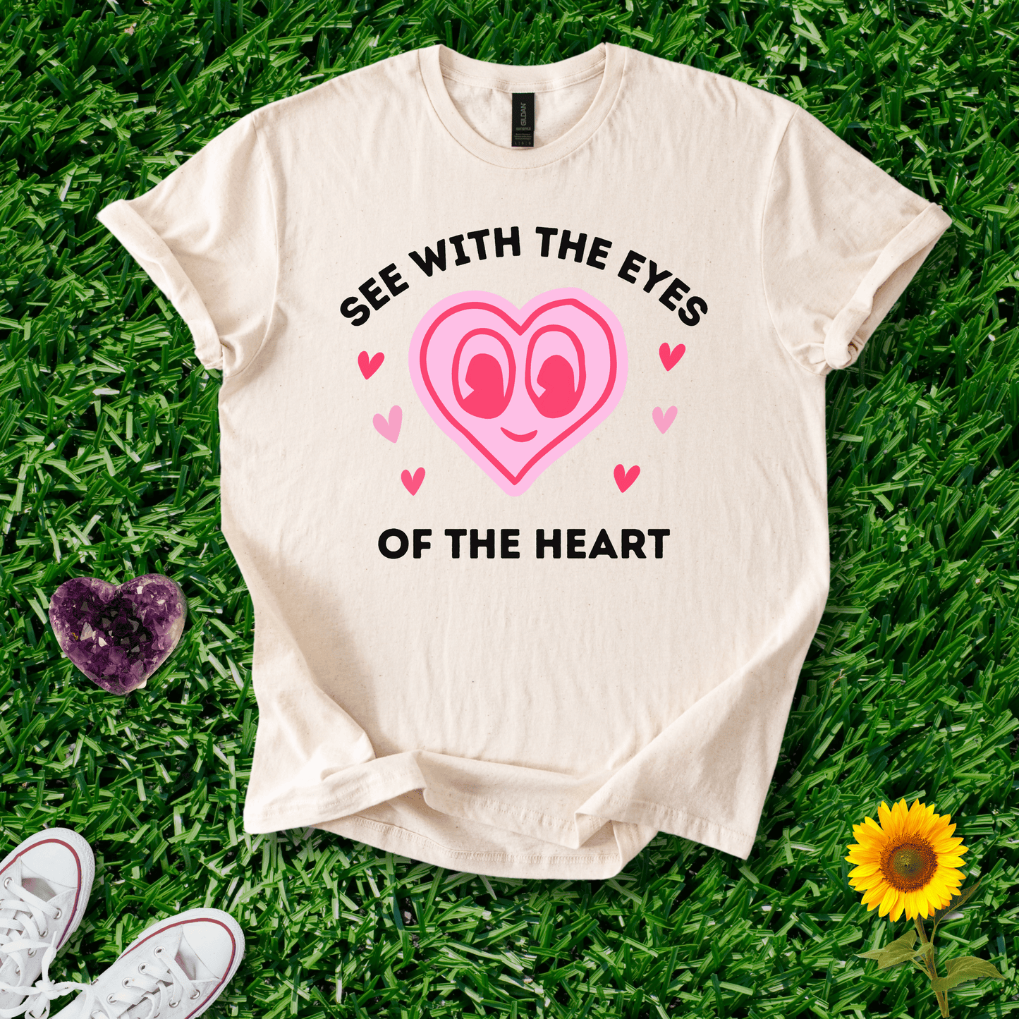 Printify T-Shirt Natural / S Heart Eyes