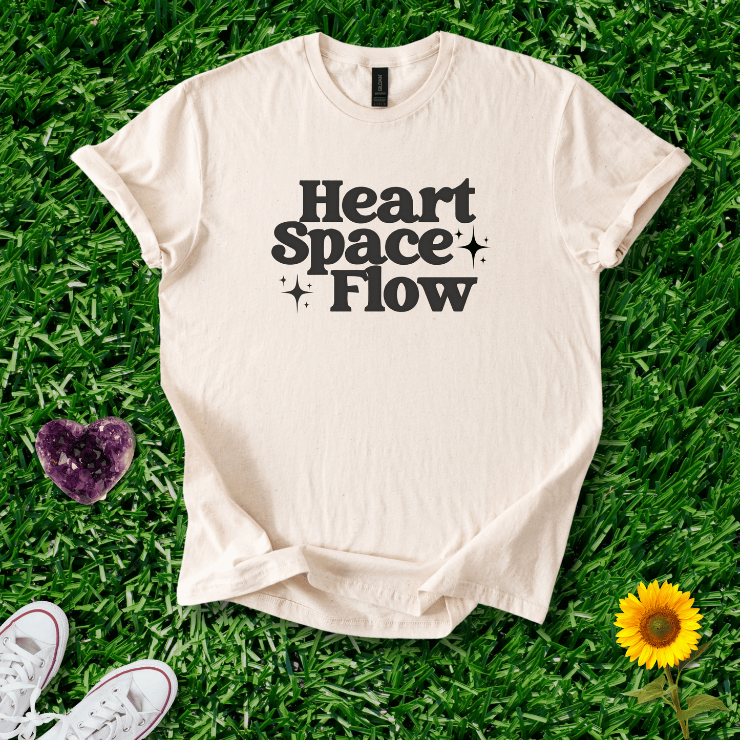 Printify T-Shirt Natural / S Heart Space Flow