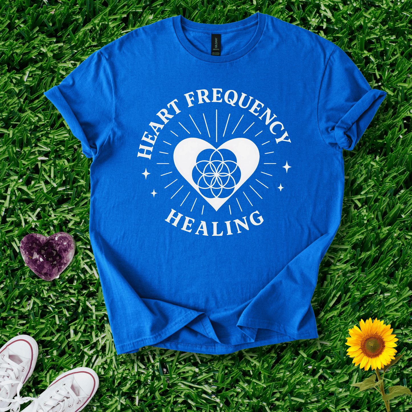 Printify T-Shirt Royal / S Heart Frequency Healing