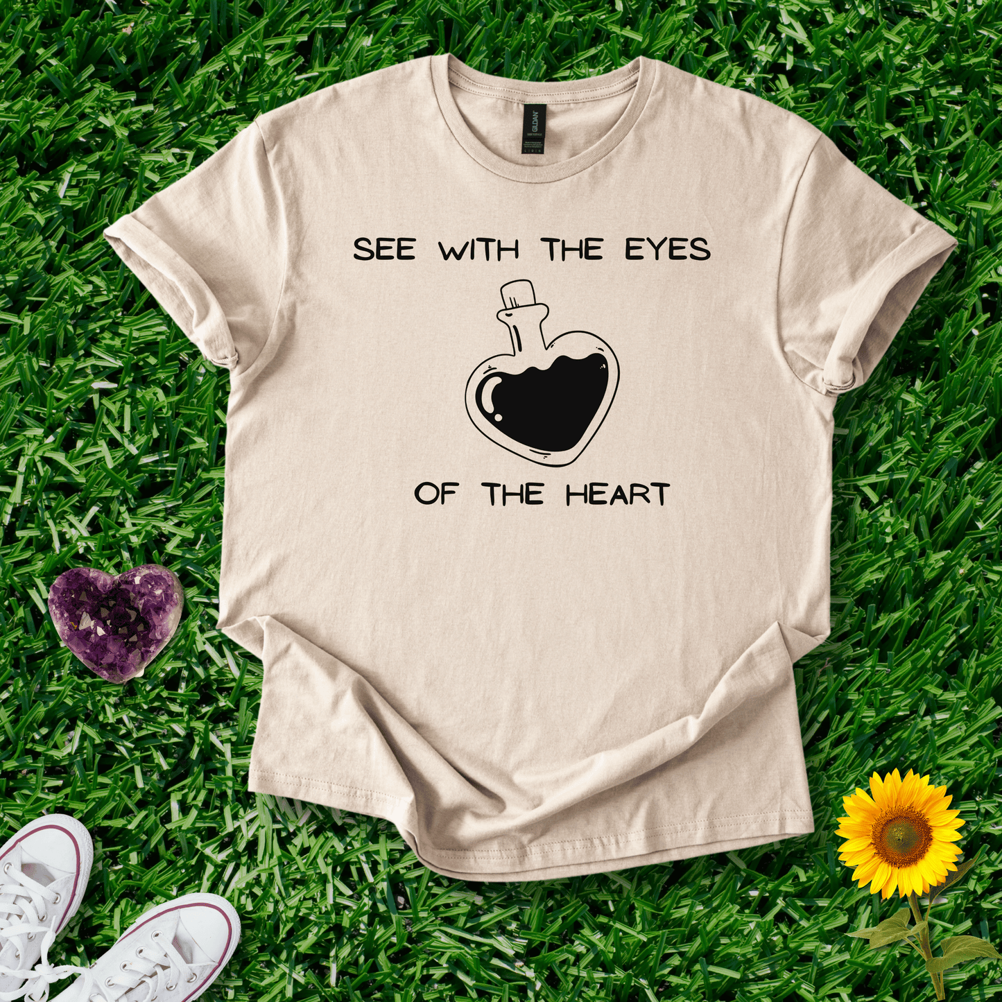 Printify T-Shirt Sand / S Eyes Of The Heart