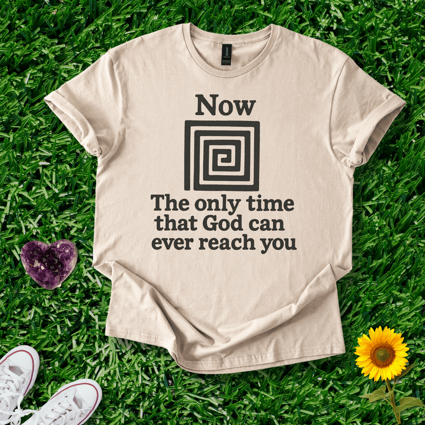 Printify T-Shirt Sand / S God Is Now