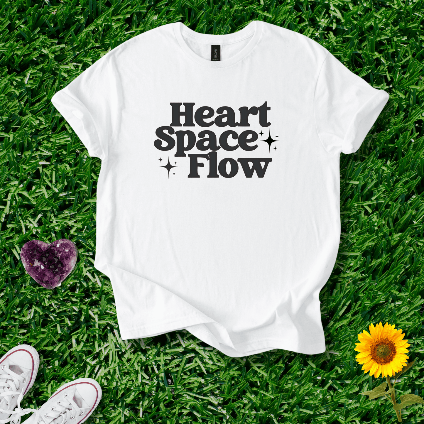 Printify T-Shirt White / S Heart Space Flow