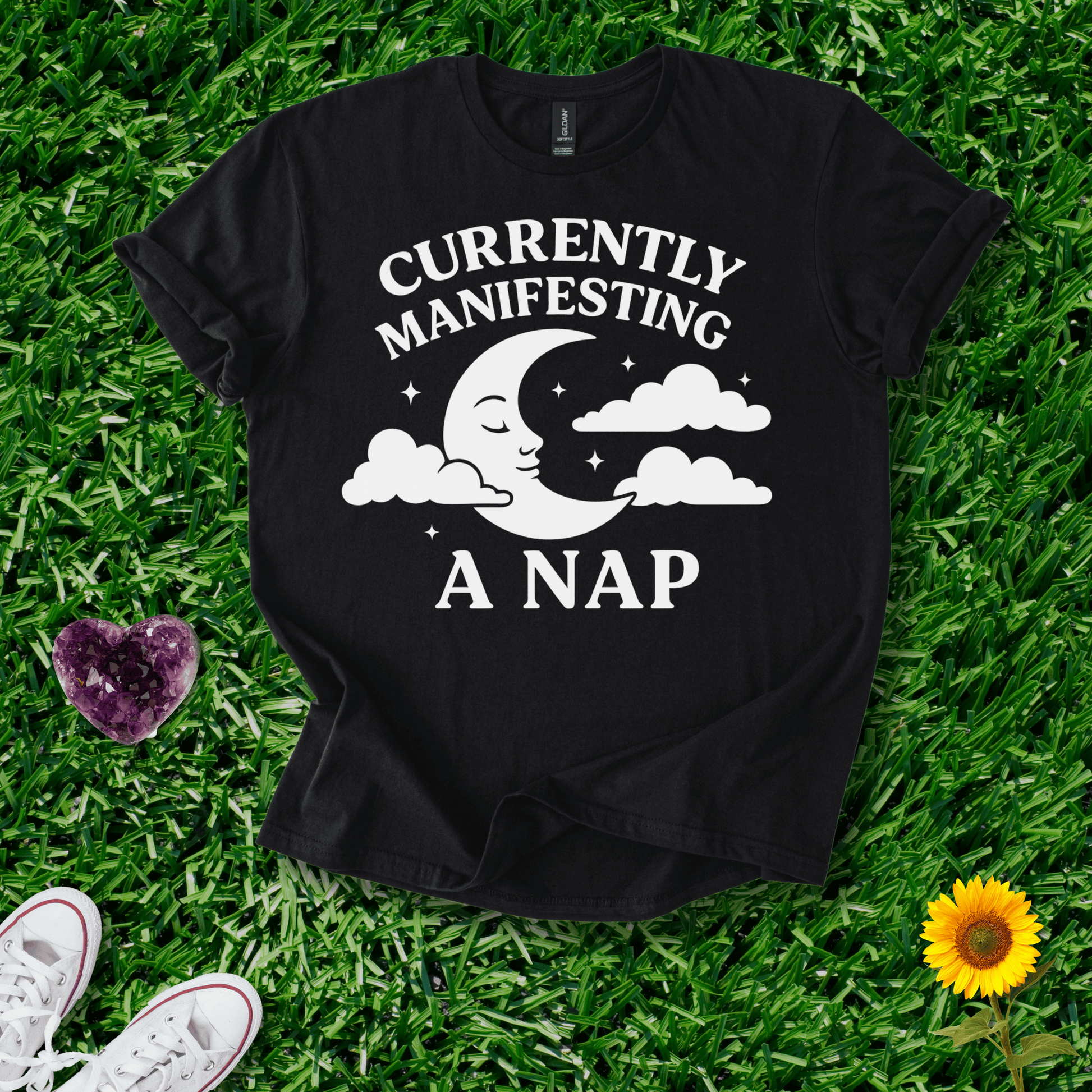 Printify T-Shirt Black / S Currently Manifesting A Nap