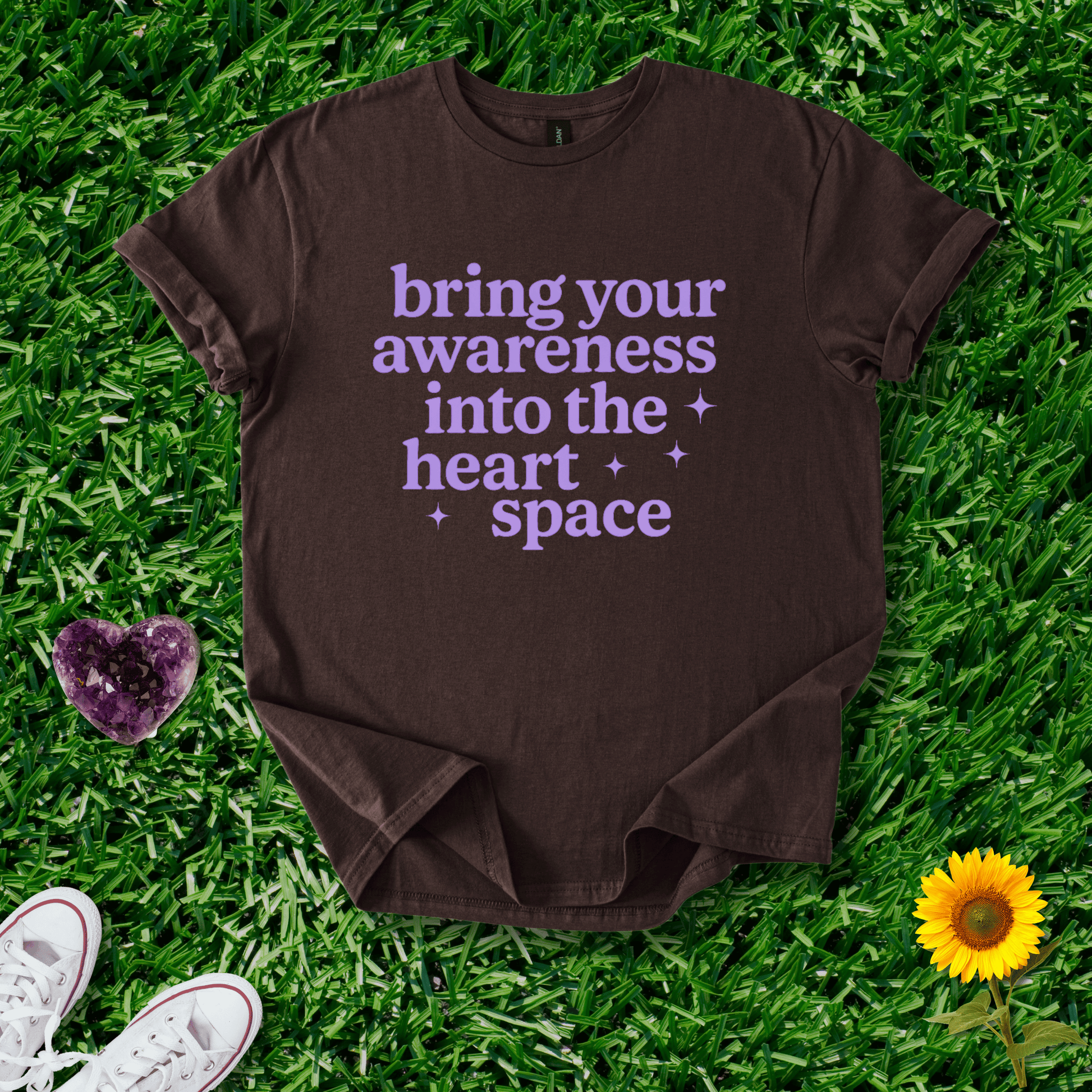 Printify T-Shirt Bring Your Awareness Into the Heart Space