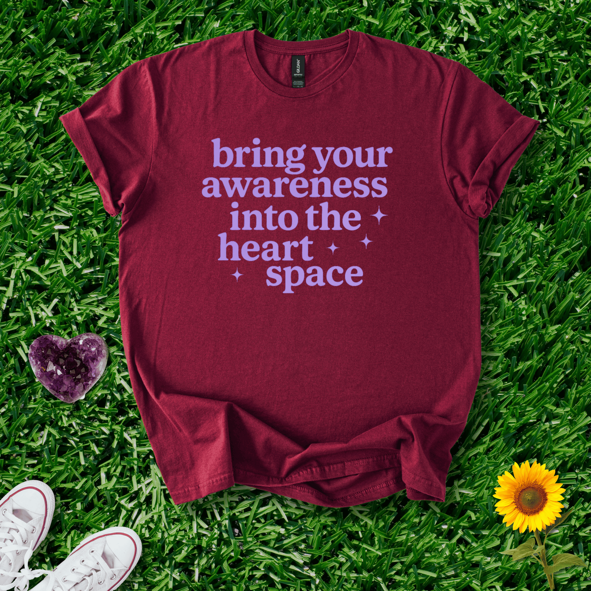 Printify T-Shirt Bring Your Awareness Into the Heart Space