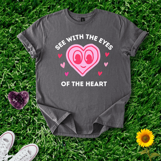 Printify T-Shirt Charcoal / S Heart Eyes