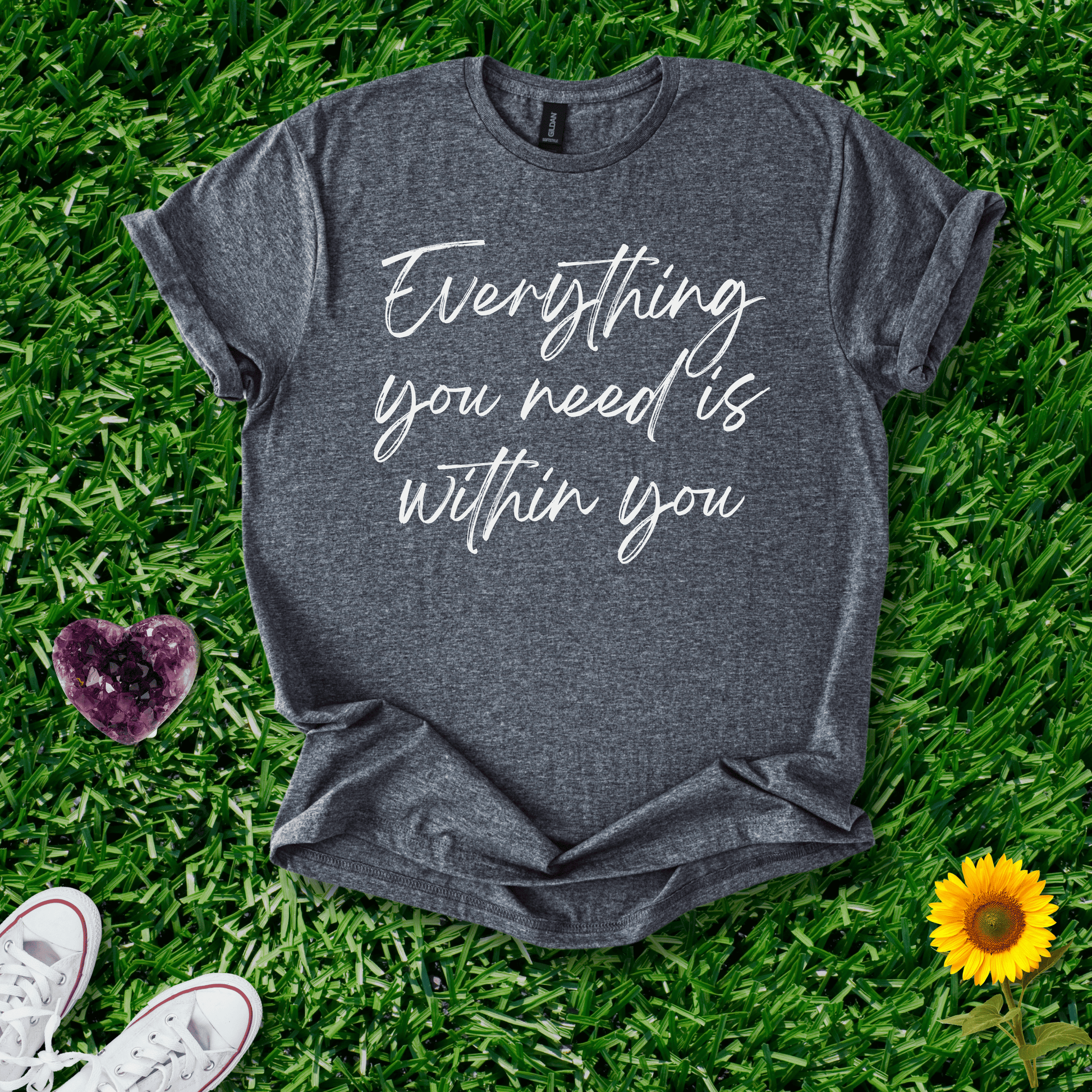 Printify T-Shirt Dark Heather / S Everything Is Within You