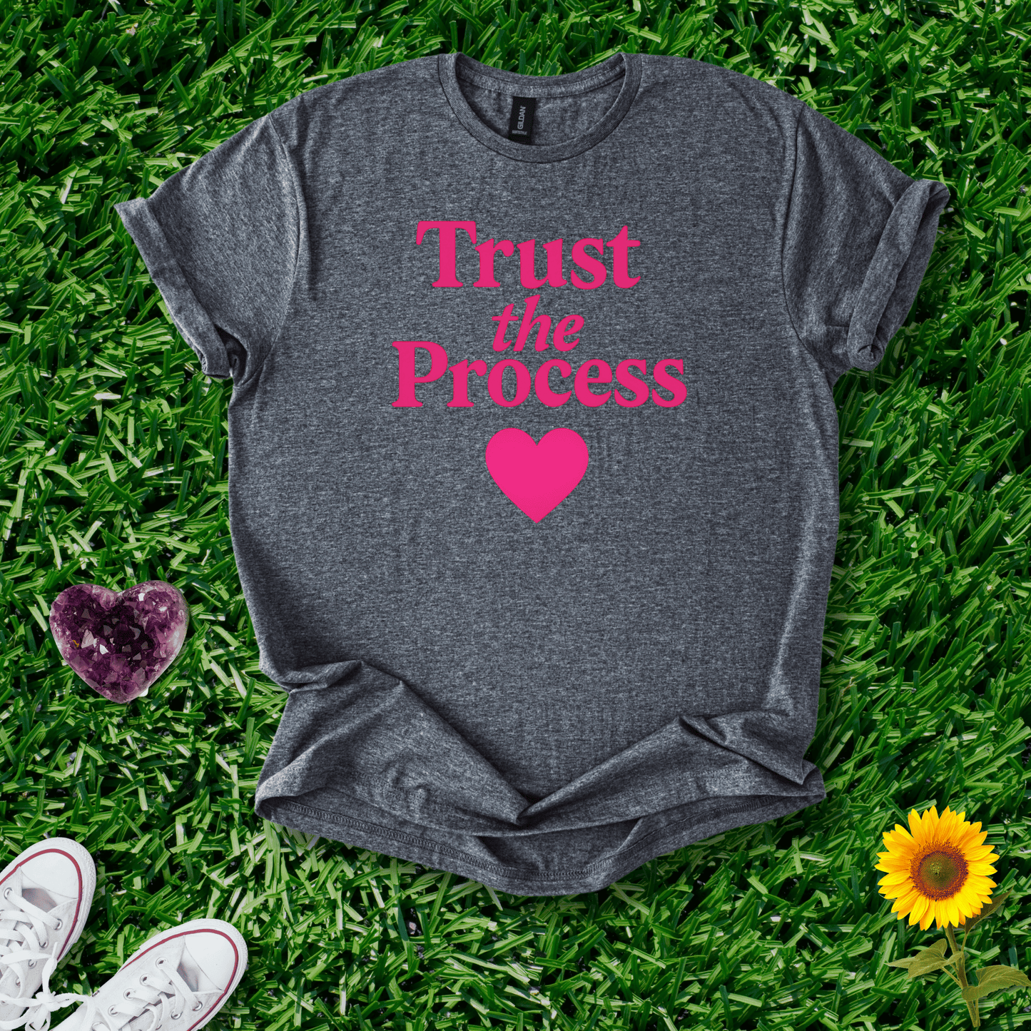 Printify T-Shirt Dark Heather / S Trust the Process
