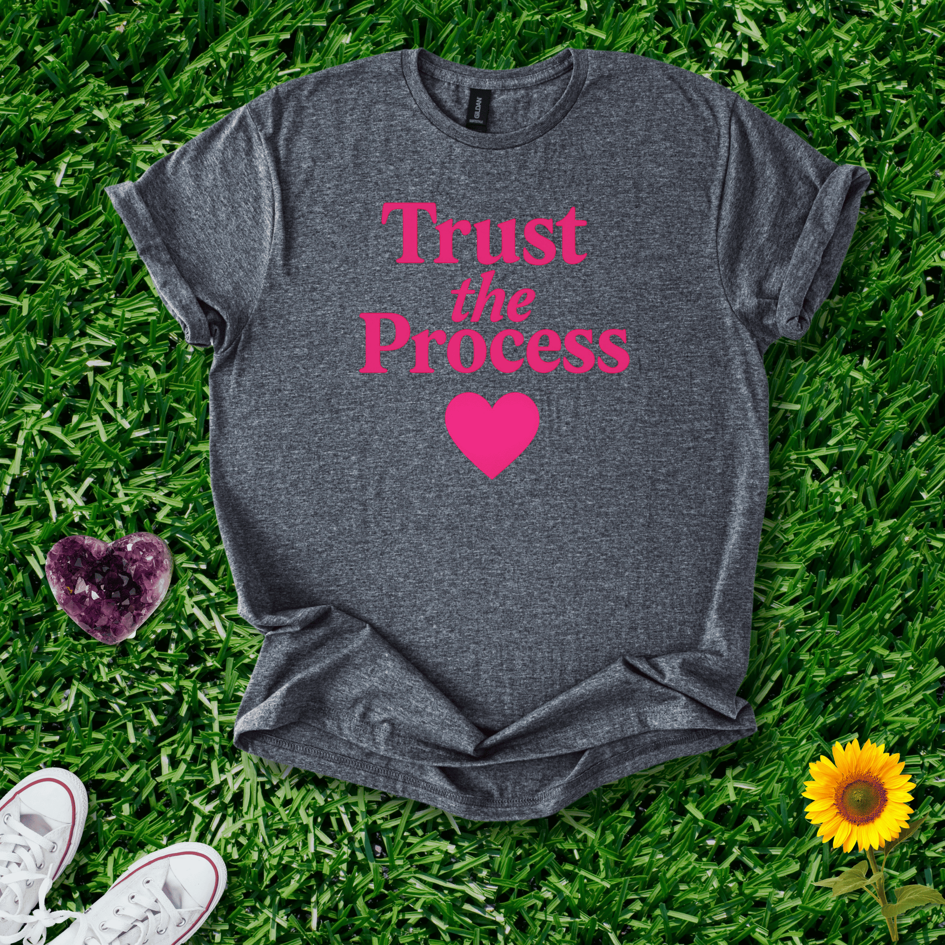 Printify T-Shirt Dark Heather / S Trust the Process