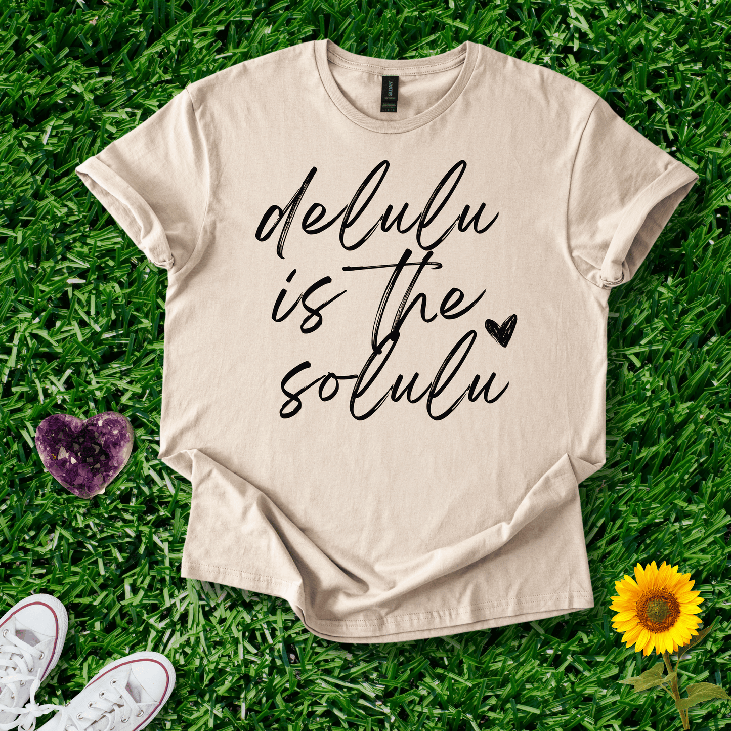 Printify T-Shirt Delulu Is The Solulu