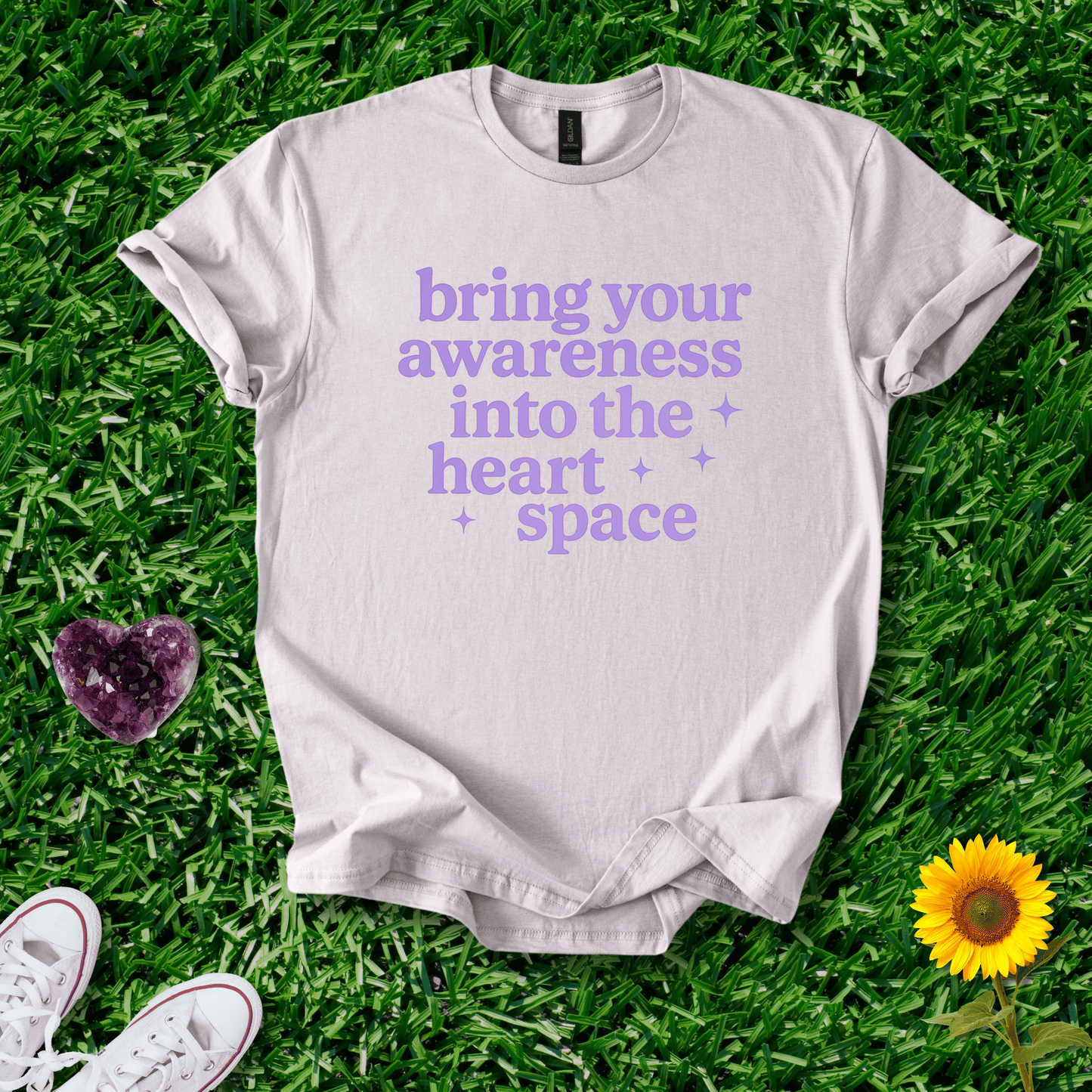 Printify T-Shirt Ice Grey / S Bring Your Awareness Into the Heart Space