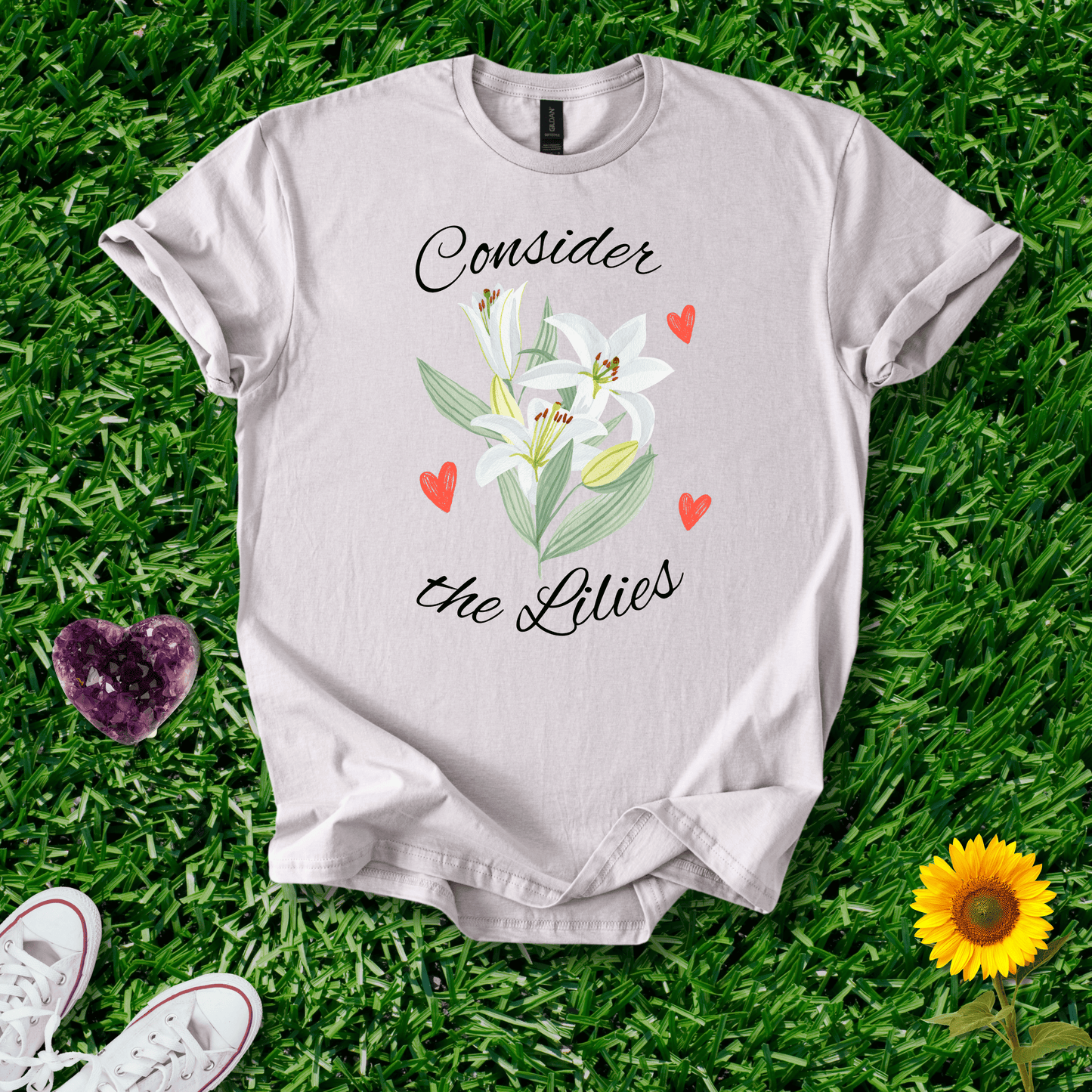 Printify T-Shirt Ice Grey / S Consider the Lilies
