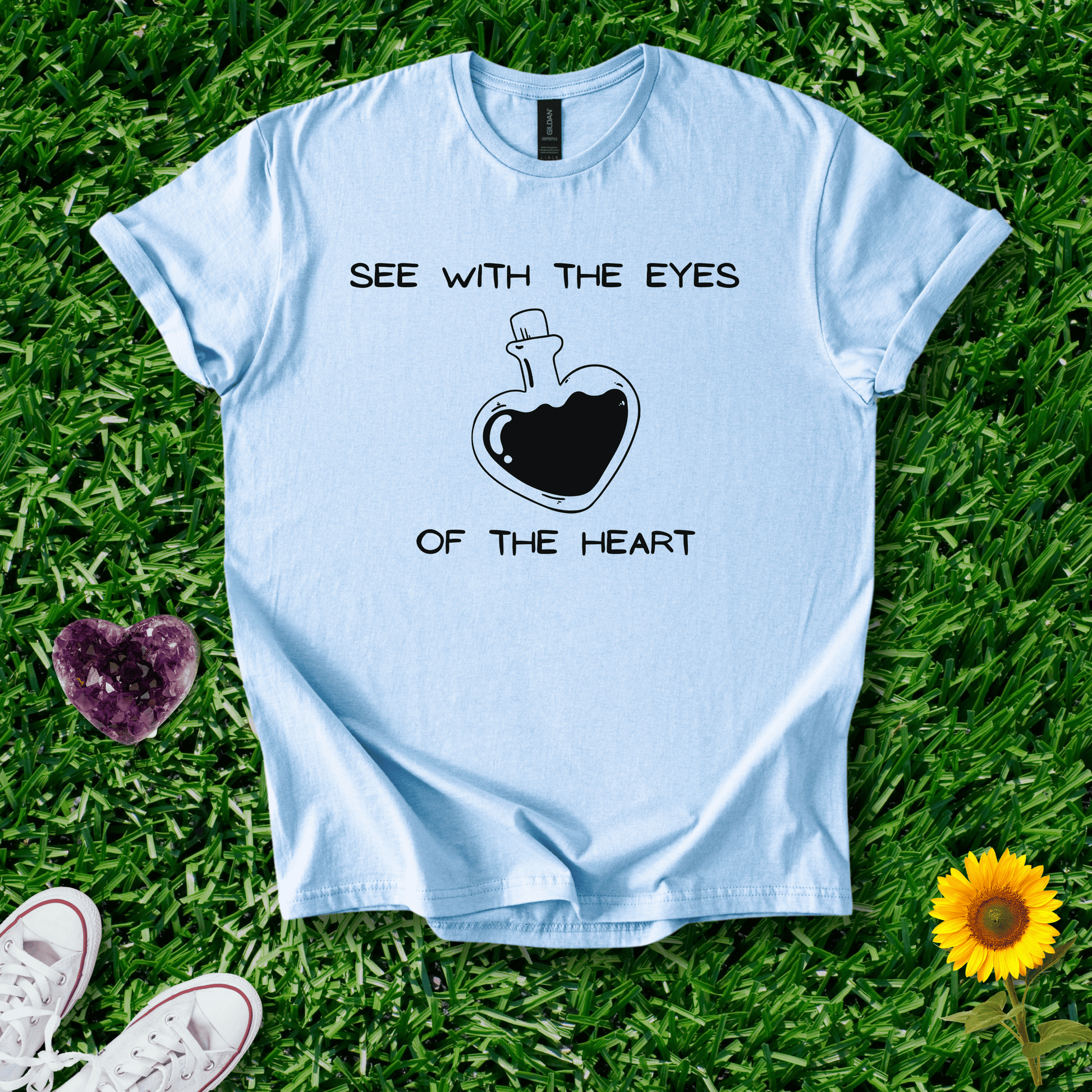 Printify T-Shirt Light Blue / S Eyes Of The Heart