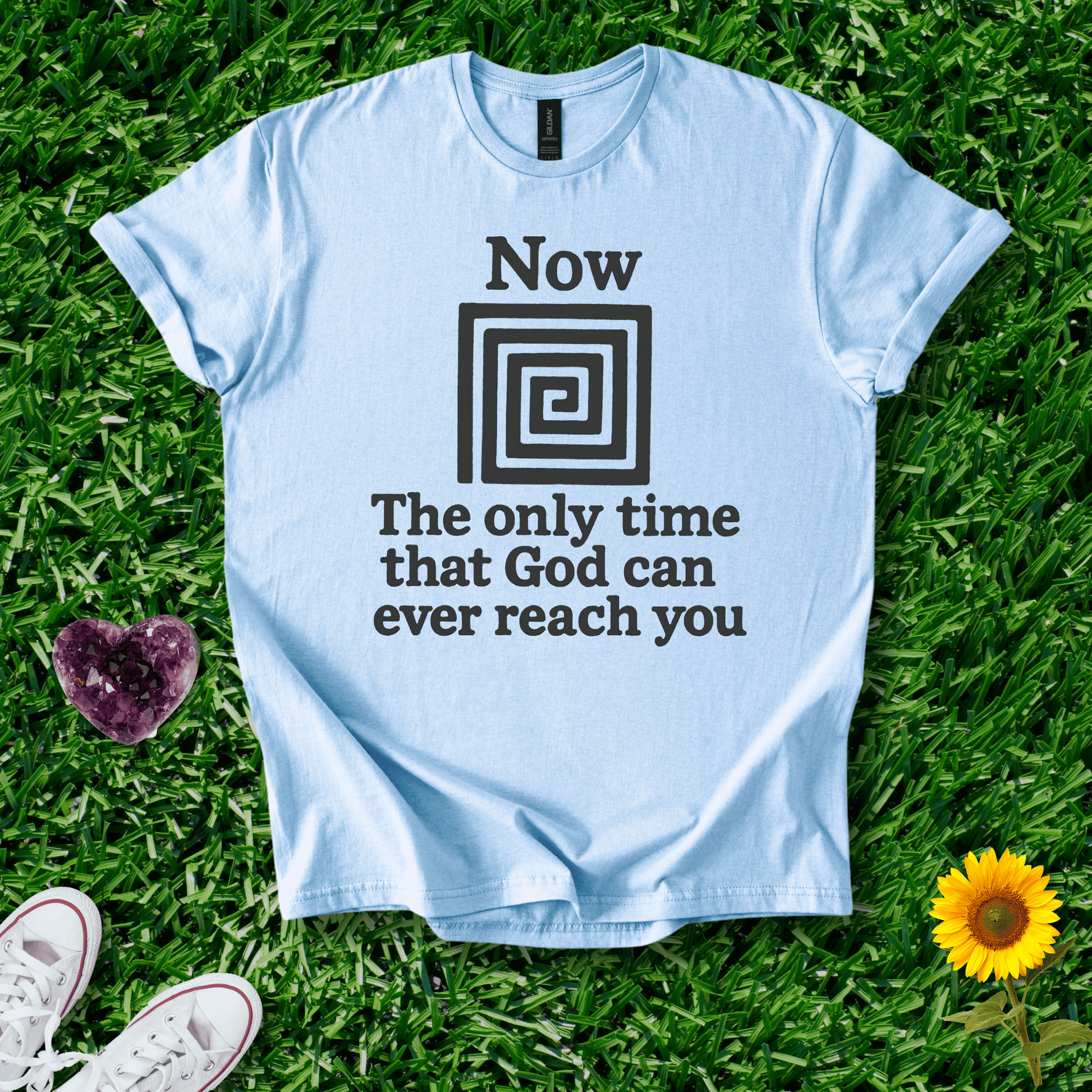 Printify T-Shirt Light Blue / S God Is Now