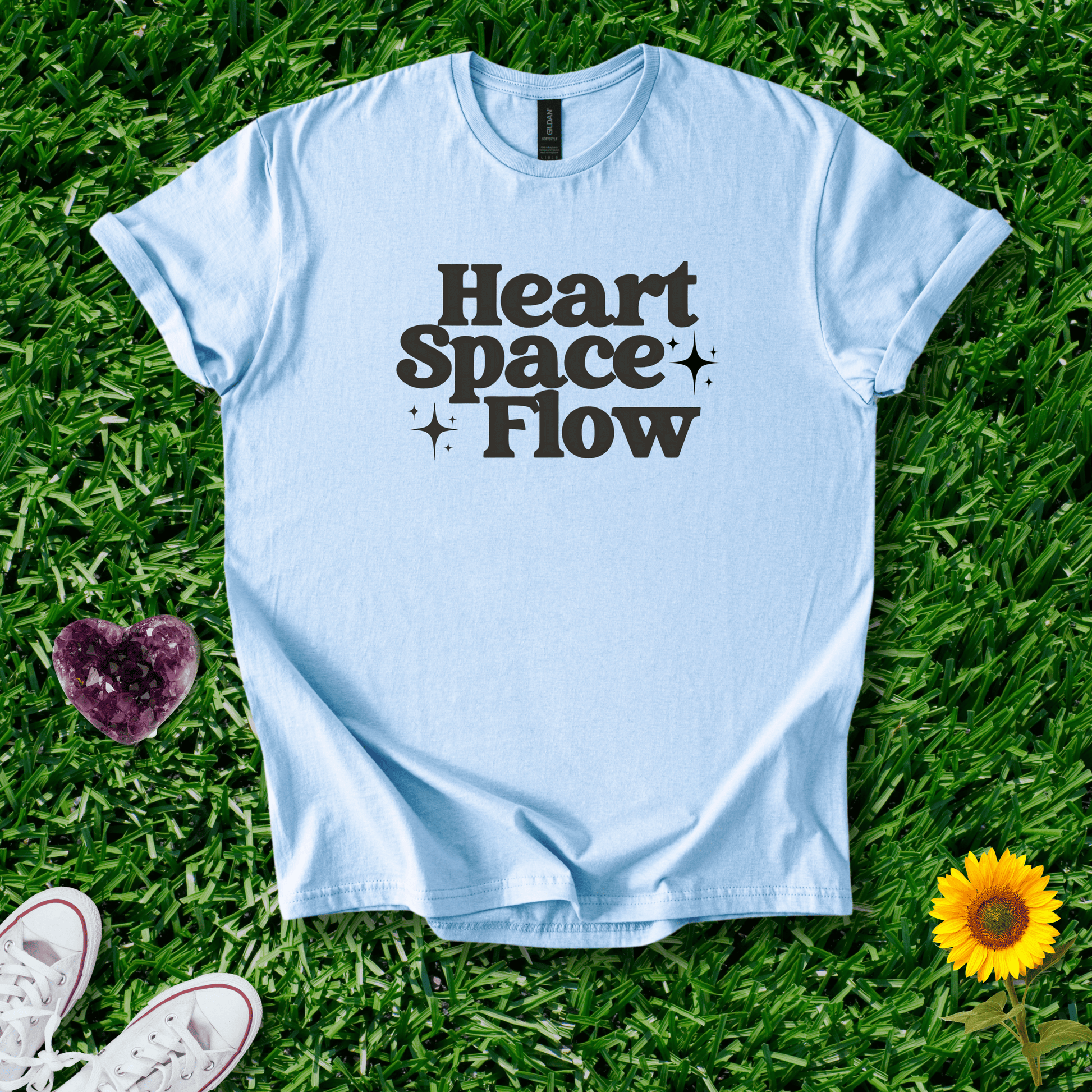 Printify T-Shirt Light Blue / S Heart Space Flow
