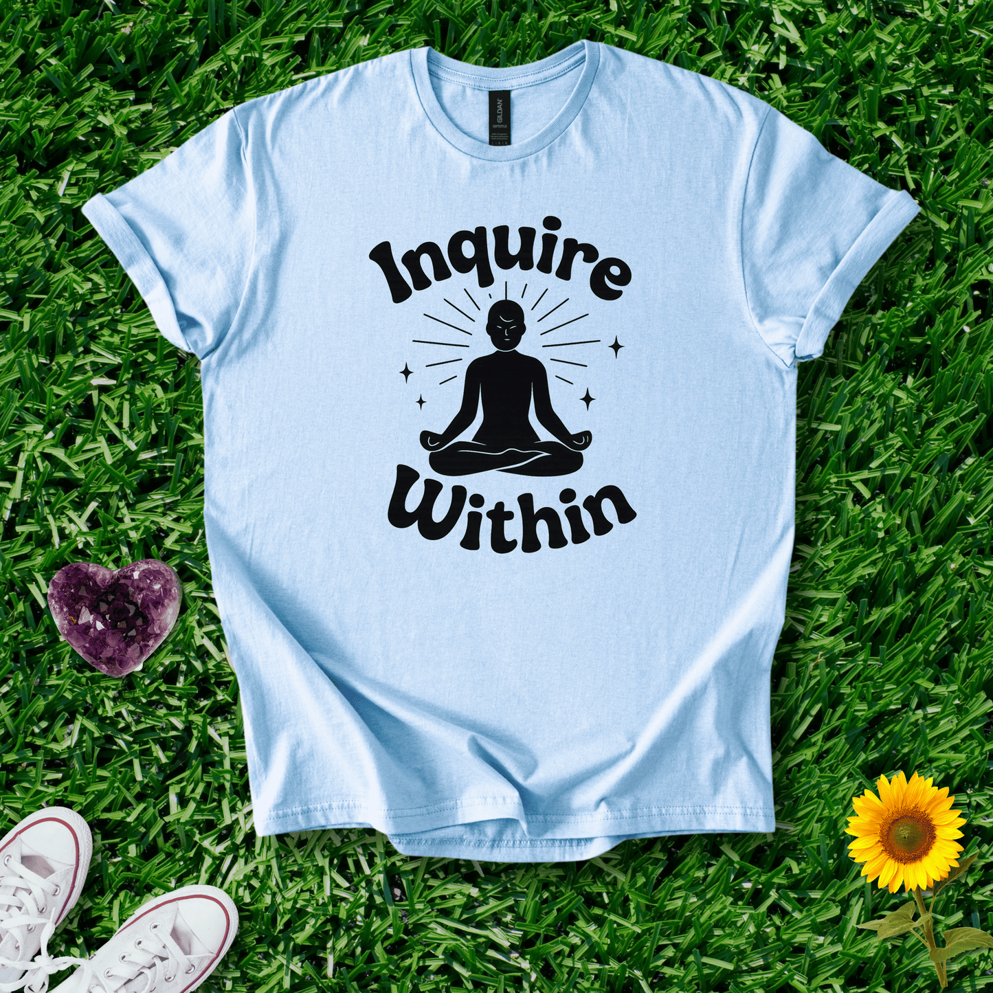 Printify T-Shirt Light Blue / S Inquire Within