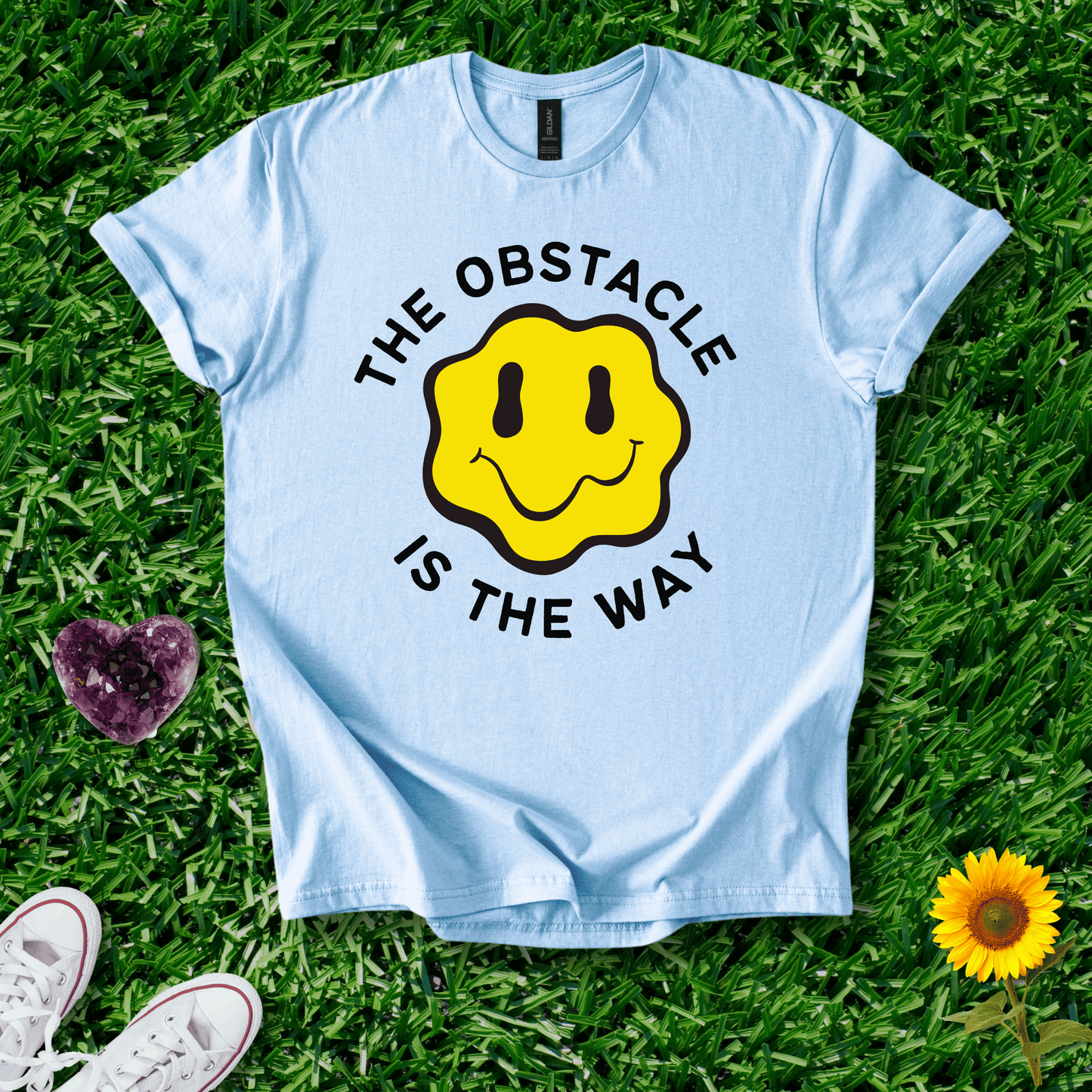 Printify T-Shirt Light Blue / S The Obstacle Is The Way