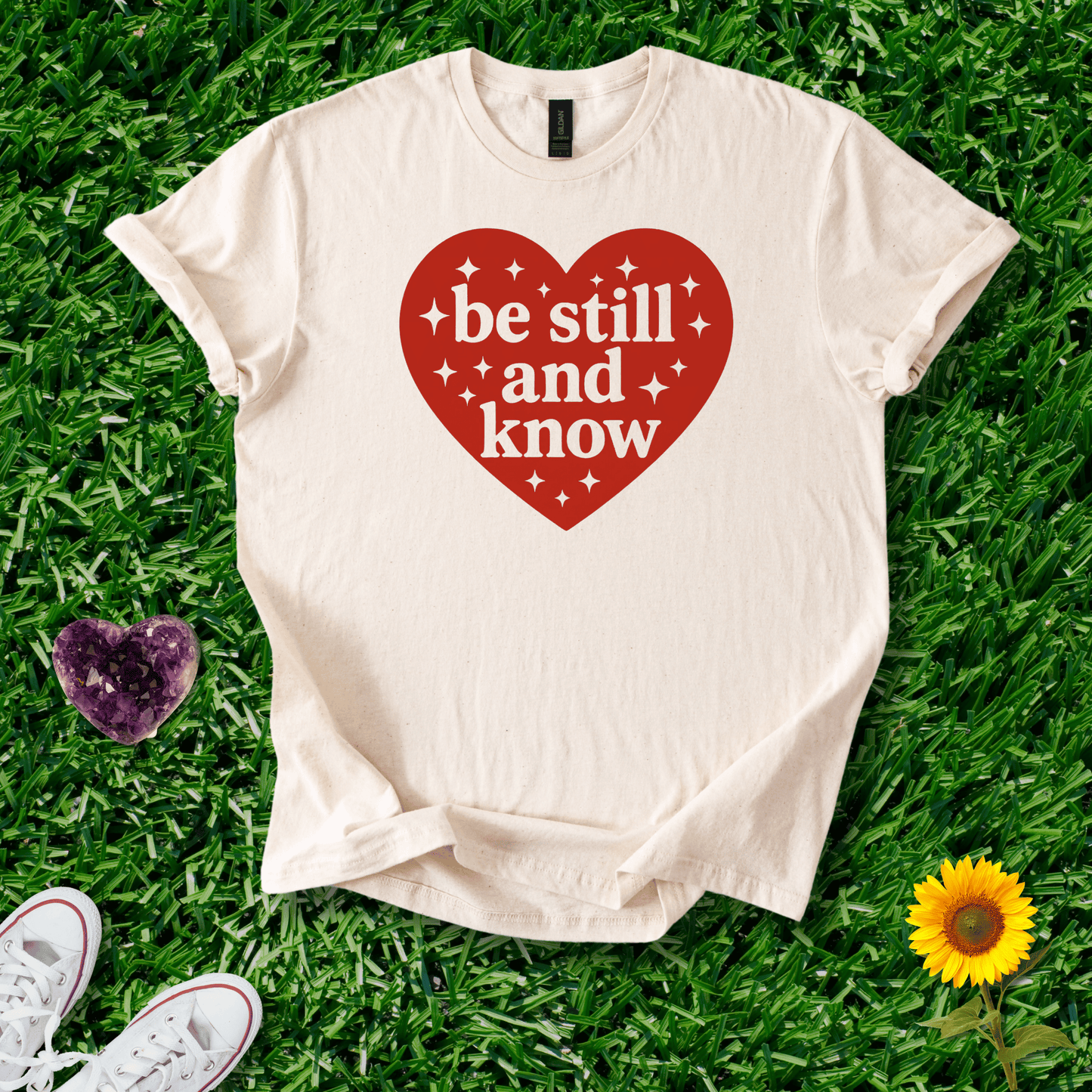 Printify T-Shirt Natural / S Be Still and Know