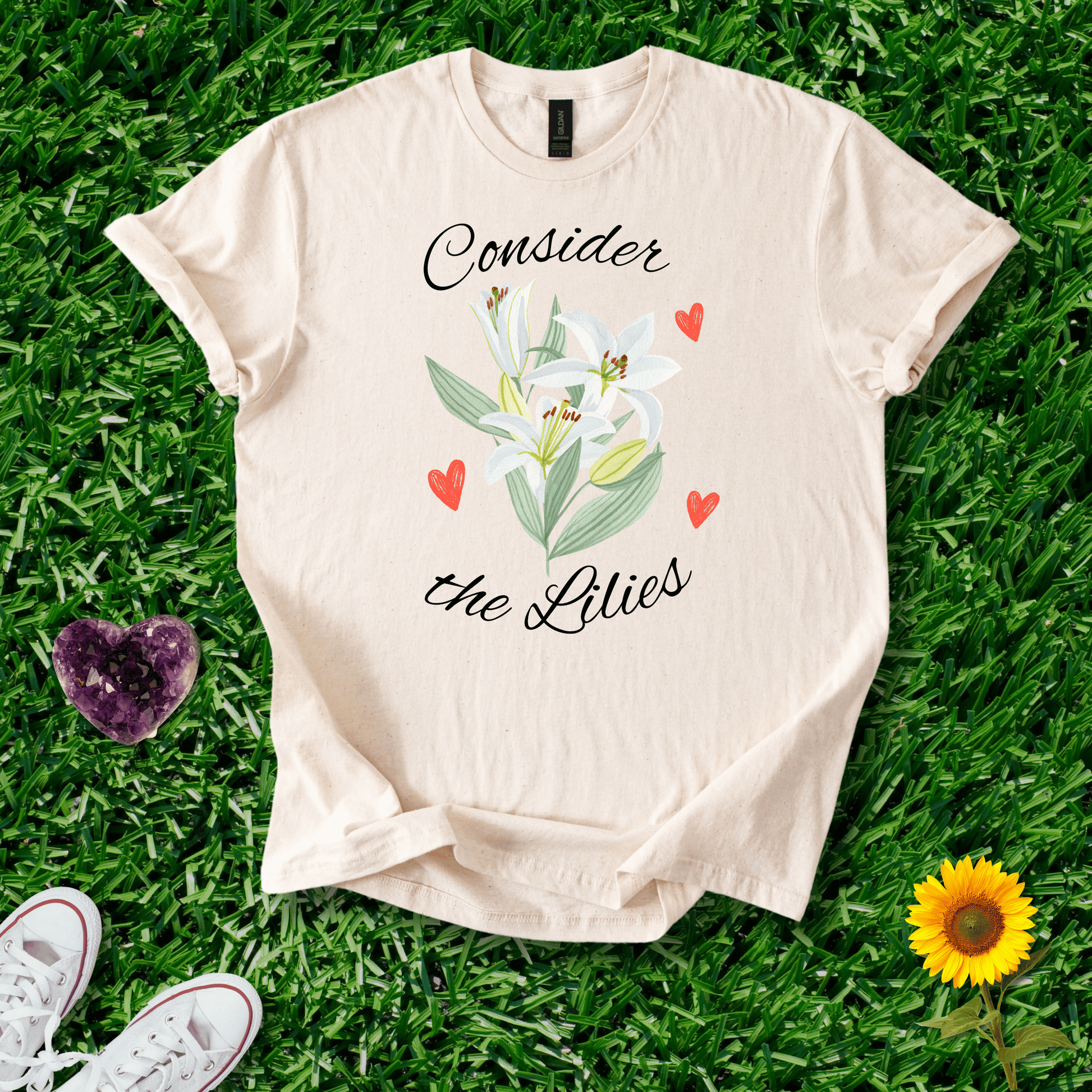 Printify T-Shirt Natural / S Consider the Lilies