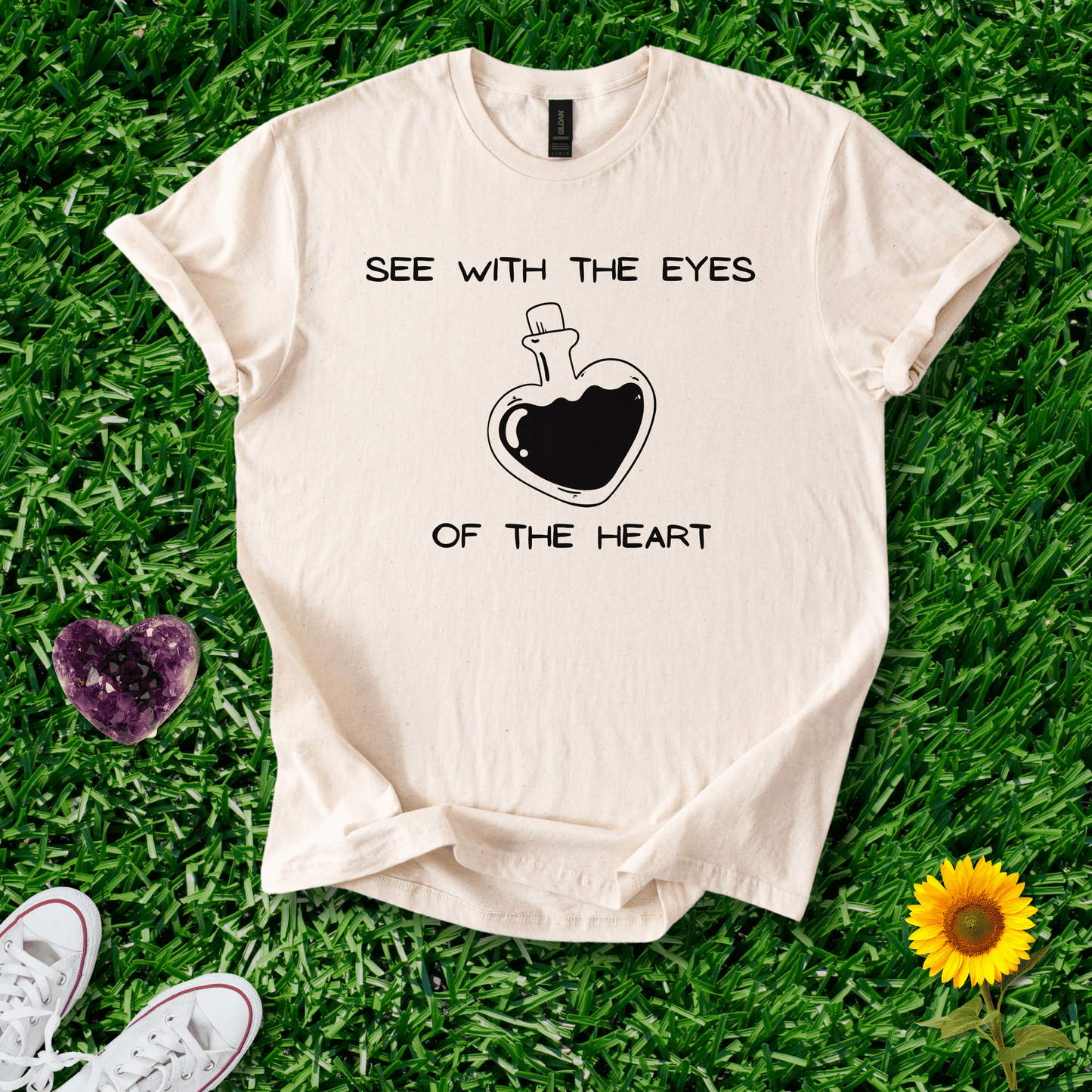Printify T-Shirt Natural / S Eyes Of The Heart