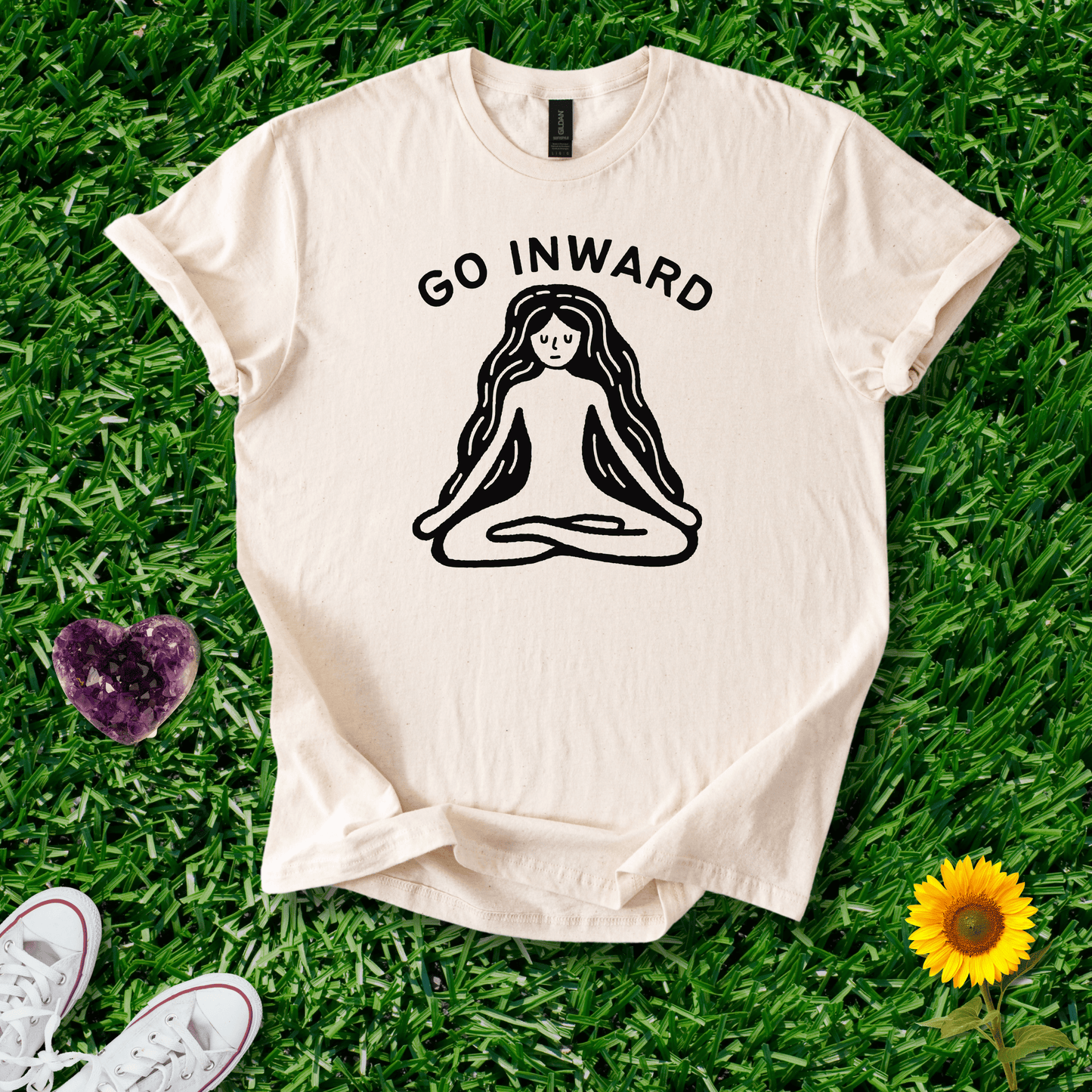 Printify T-Shirt Natural / S Go Inward