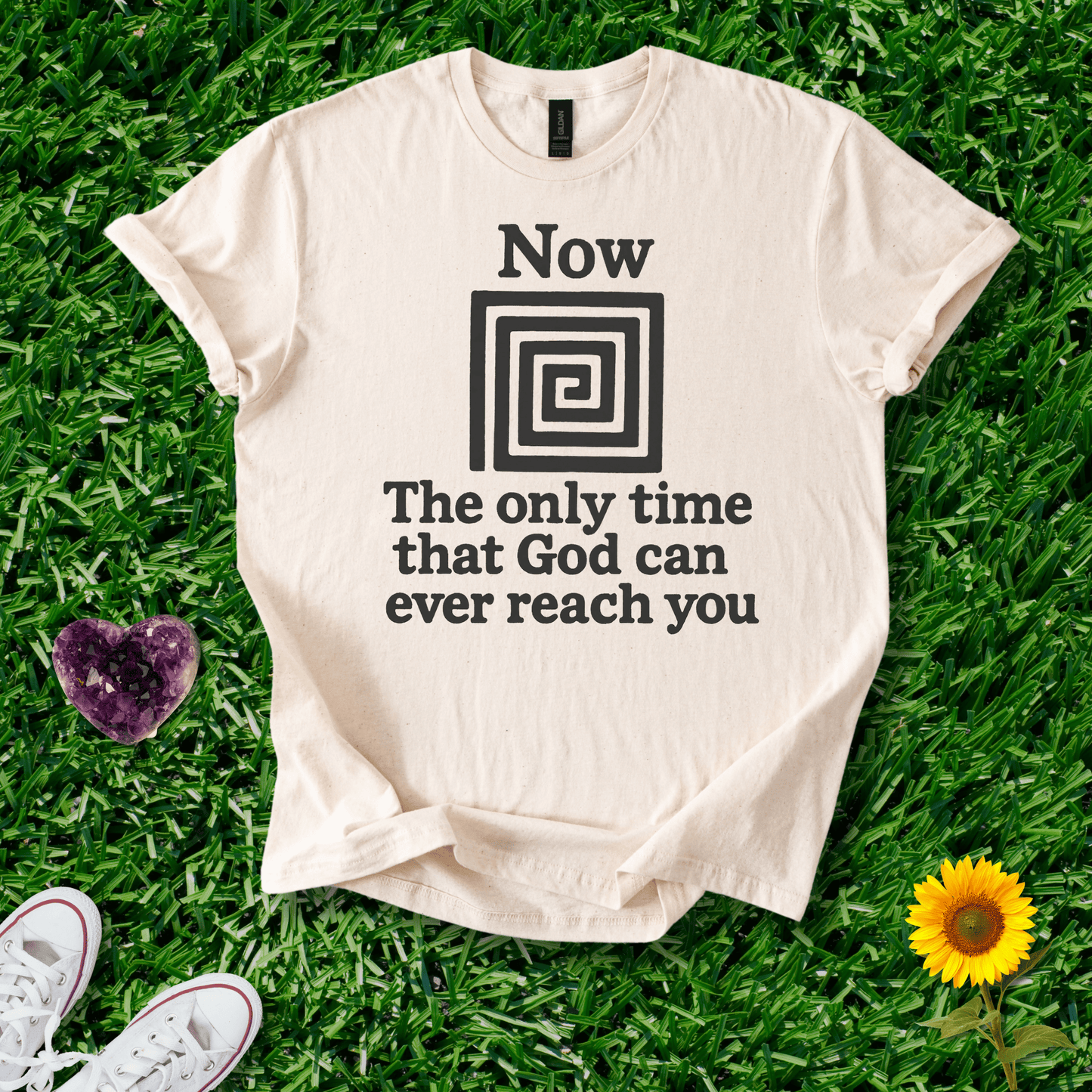 Printify T-Shirt Natural / S God Is Now