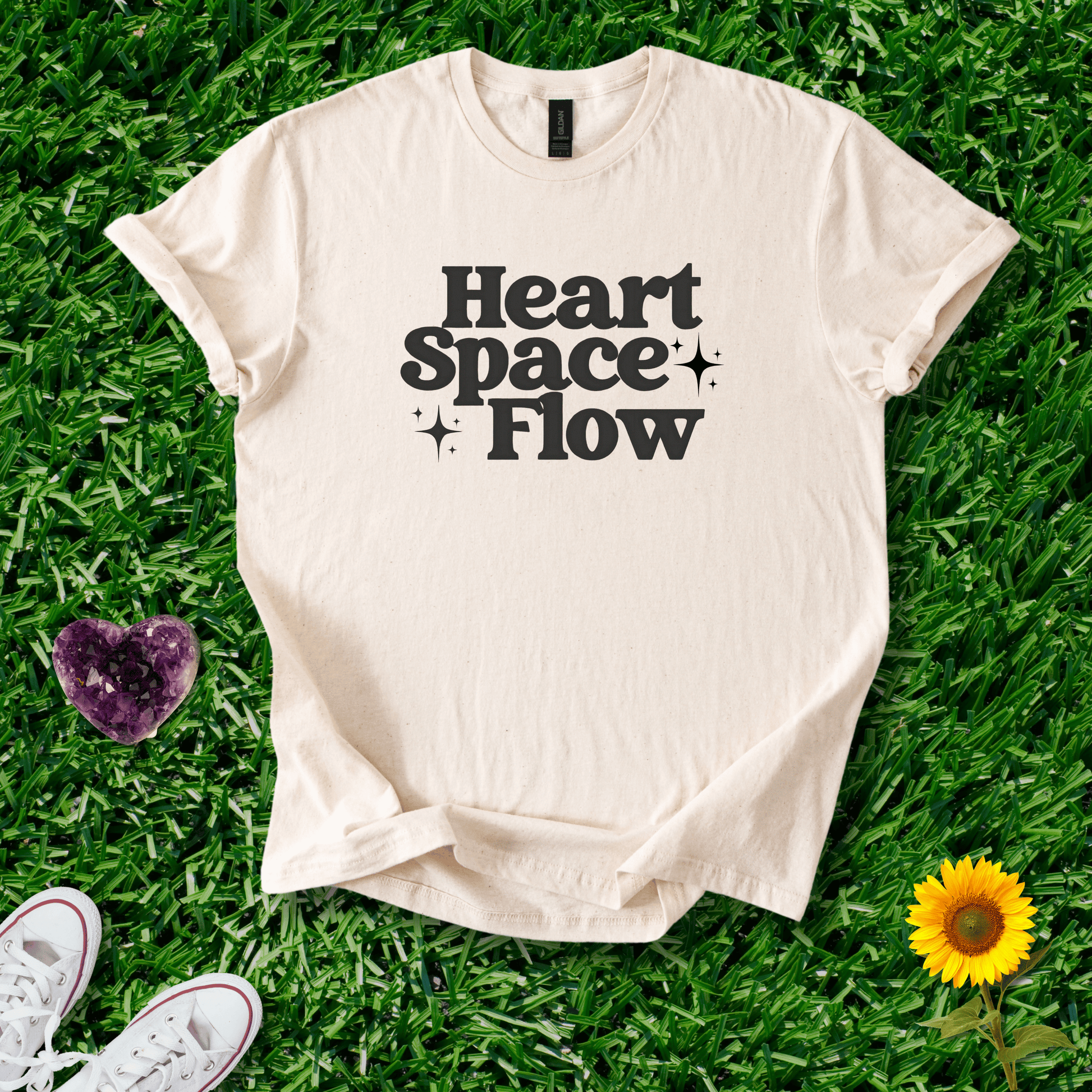 Printify T-Shirt Natural / S Heart Space Flow