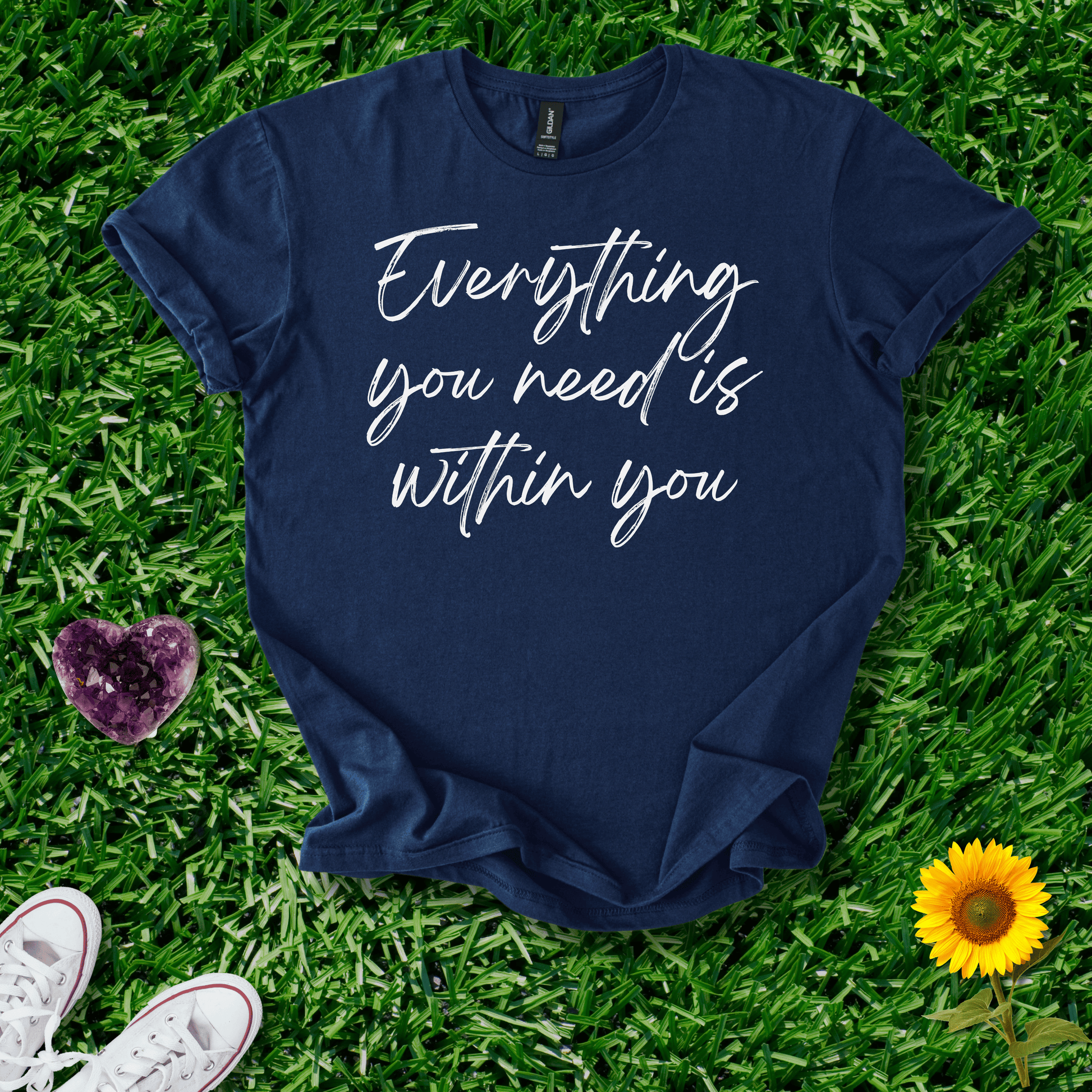 Printify T-Shirt Navy / S Everything Is Within You