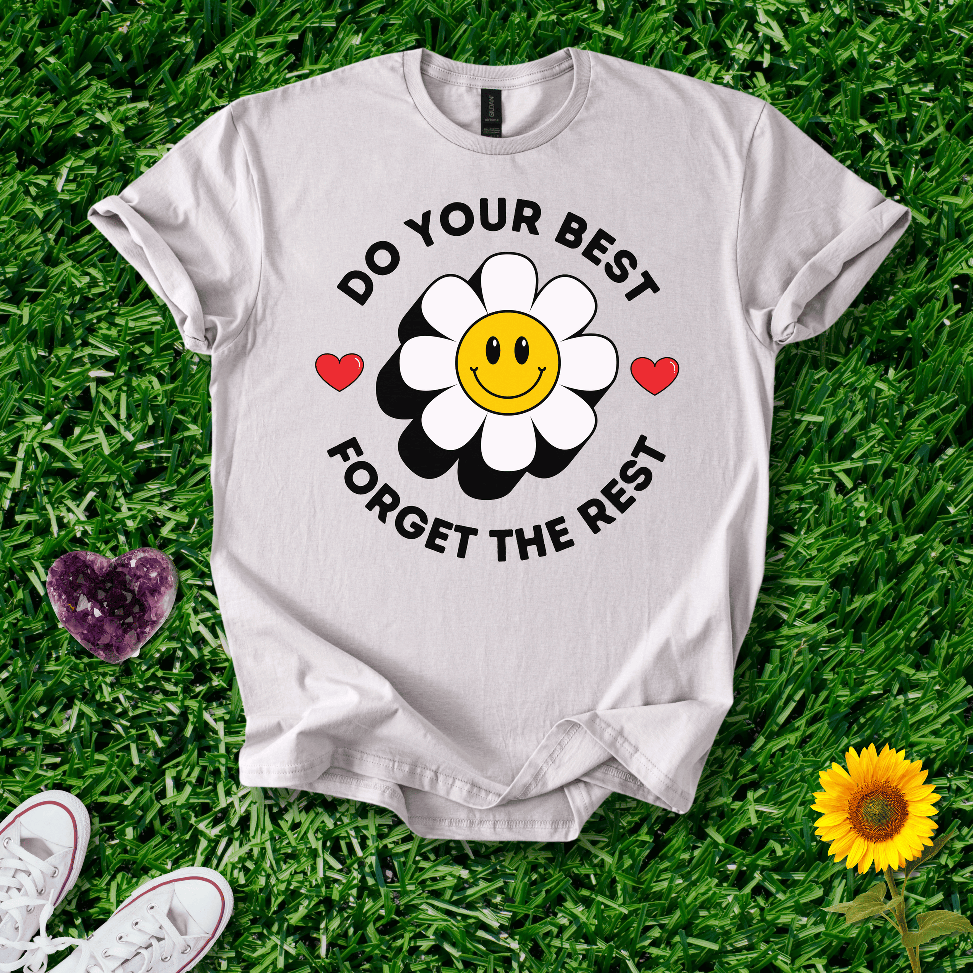 Printify T-Shirt S / Ice Grey Do Your Best Forget The Rest