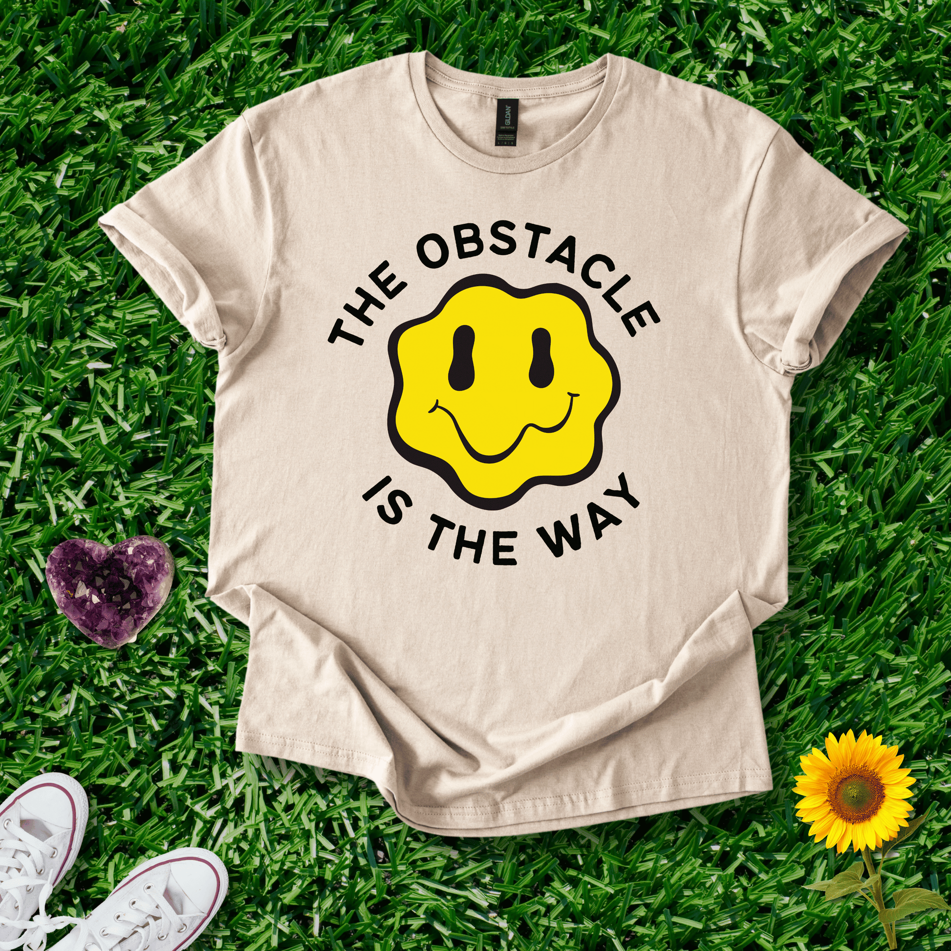 Printify T-Shirt Sand / S The Obstacle Is The Way