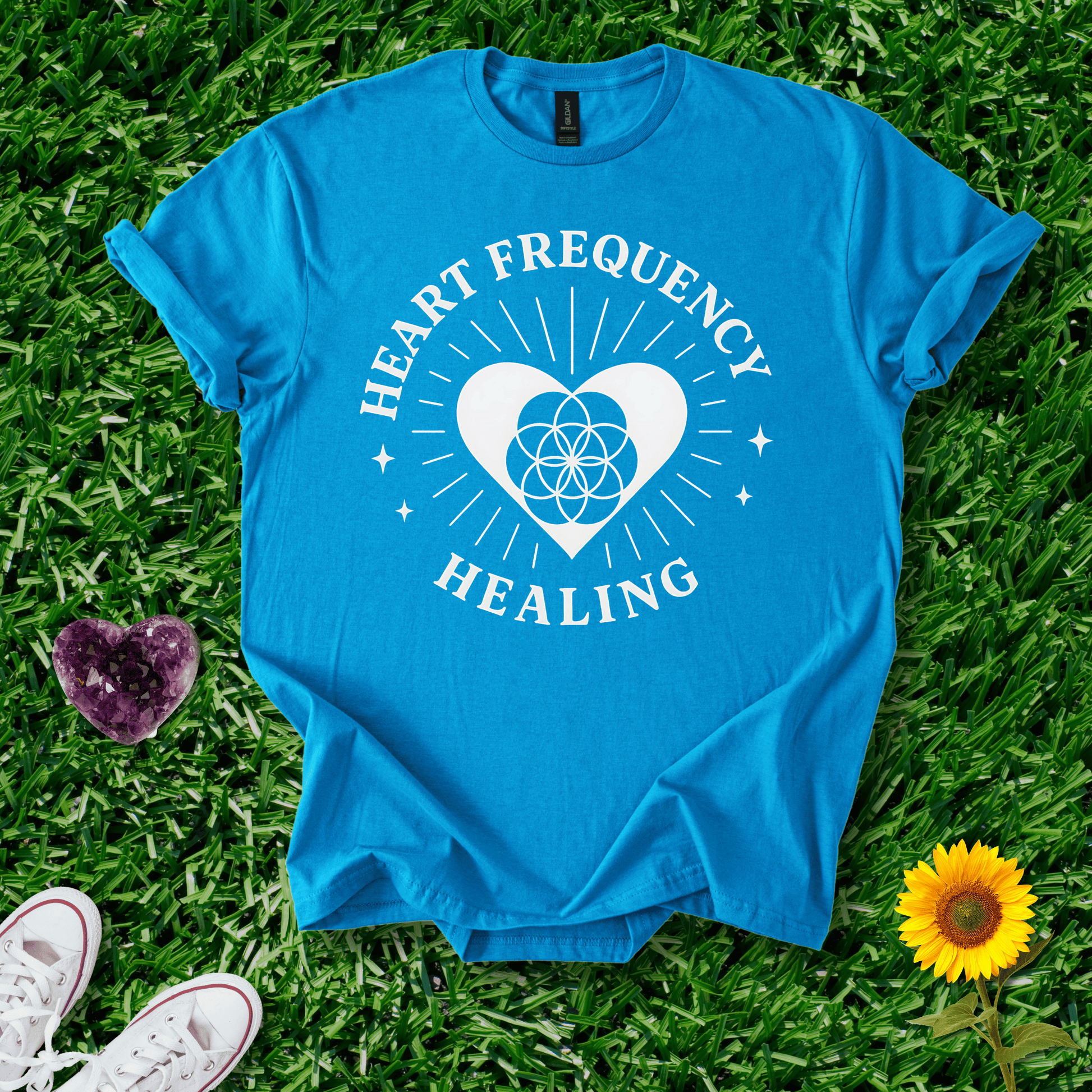 Printify T-Shirt Sapphire / S Heart Frequency Healing