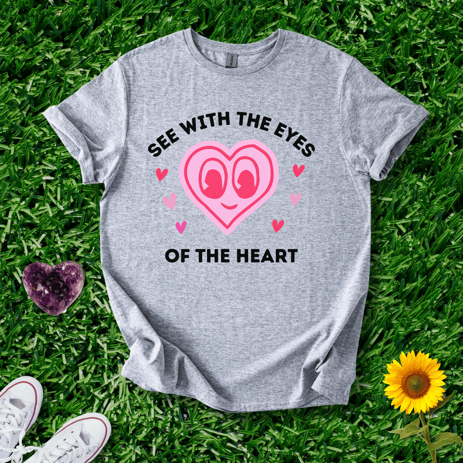 Printify T-Shirt Sport Grey / S Heart Eyes