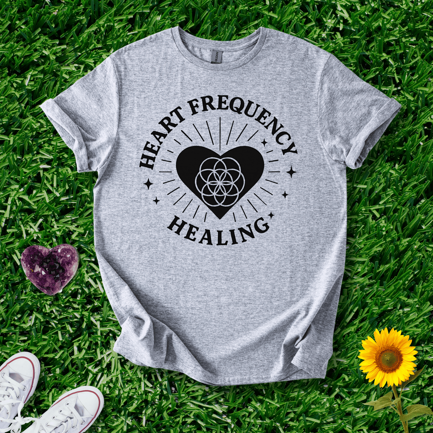 Printify T-Shirt Sport Grey / S Heart Frequency Healing