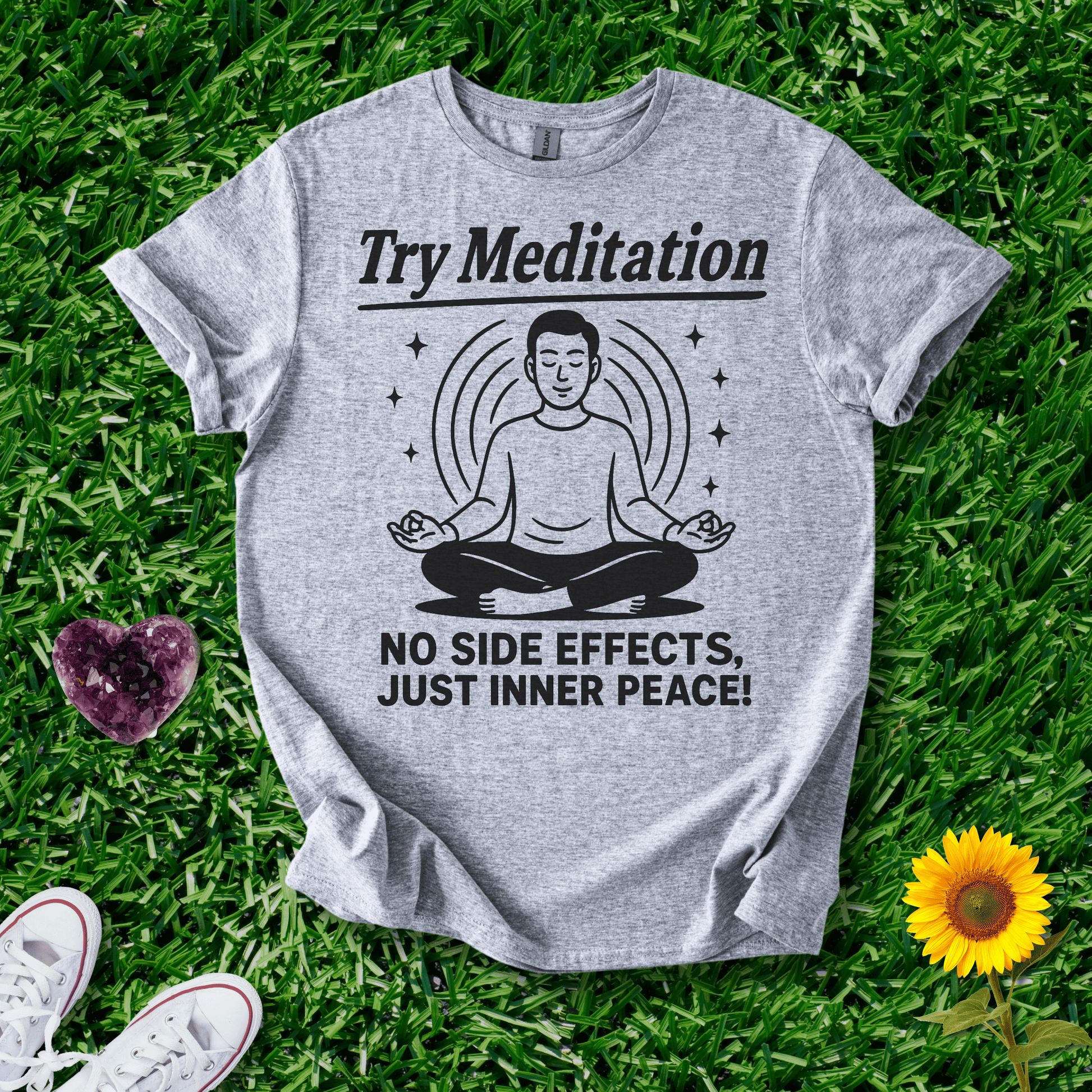 Printify T-Shirt Sport Grey / S Try Meditation