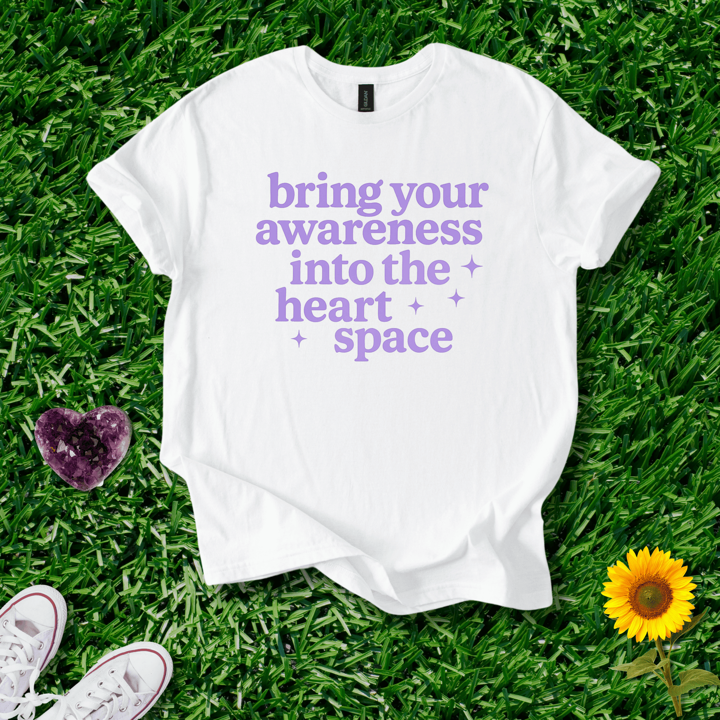 Printify T-Shirt White / S Bring Your Awareness Into the Heart Space