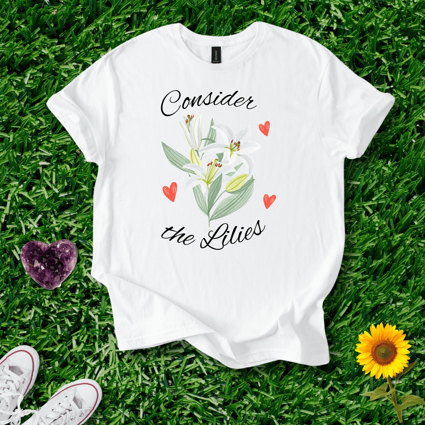 Printify T-Shirt White / S Consider the Lilies